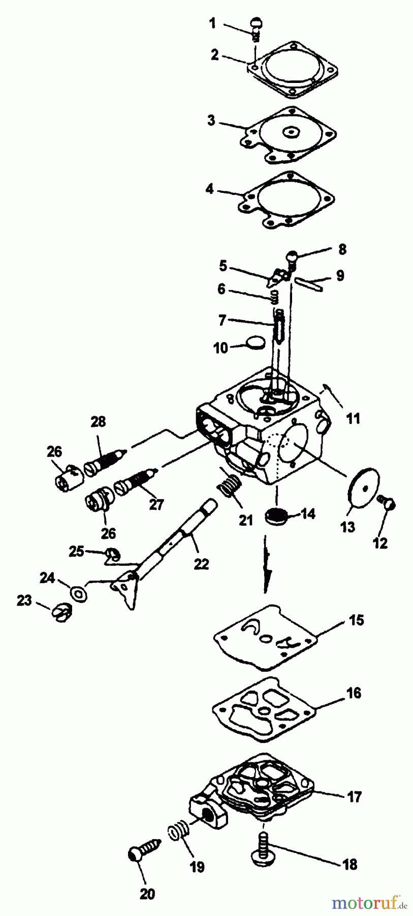 Echo Bläser / Sauger / Häcksler / Mulchgeräte PB-400E - Echo Back Pack Blower, Type 1E S/N 001001 & Up Carburetor