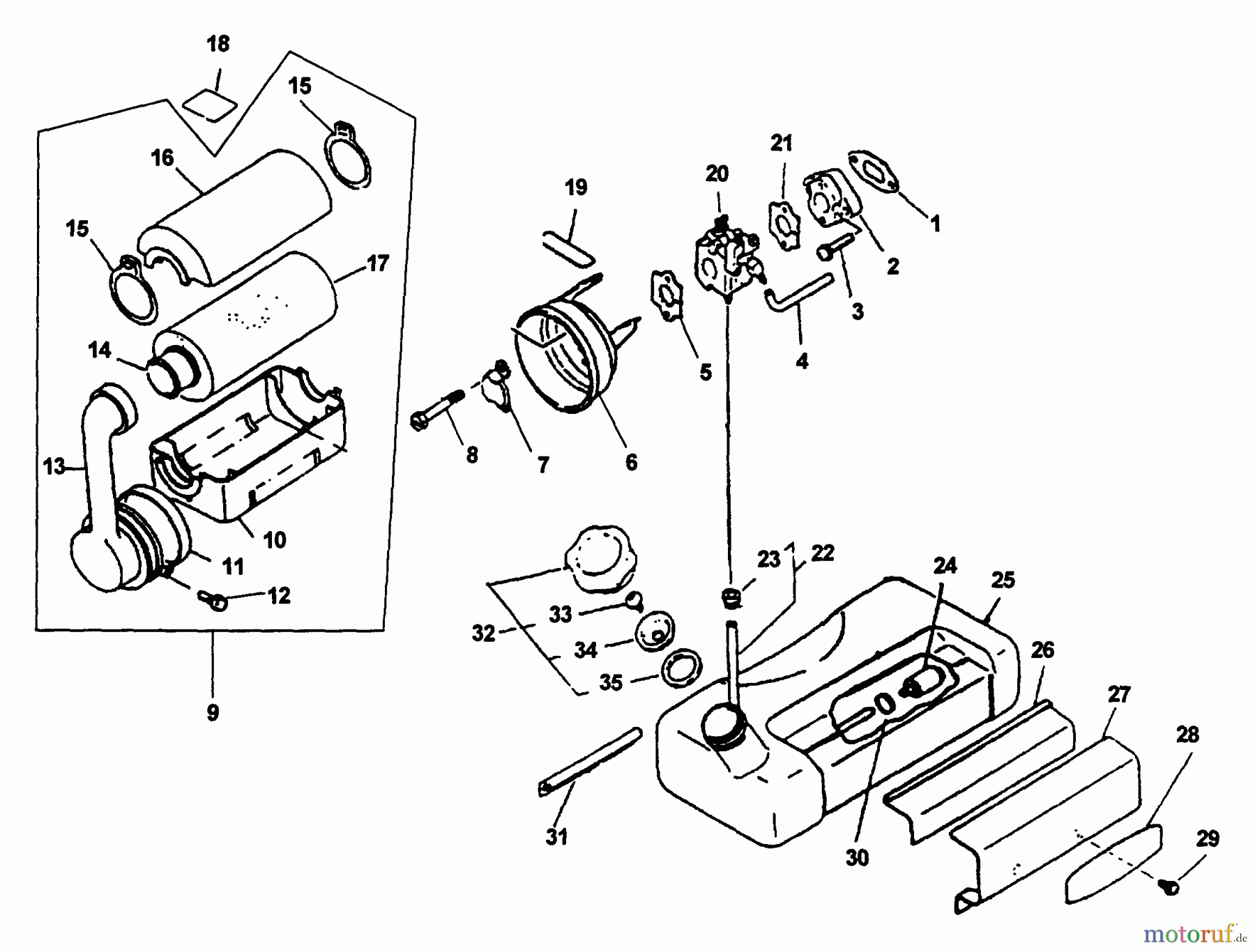  Echo Bläser / Sauger / Häcksler / Mulchgeräte	 PB-400E - Echo Back Pack Blower, Type 1E S/N 001001 & Up Intake, Air Filter, Fuel System