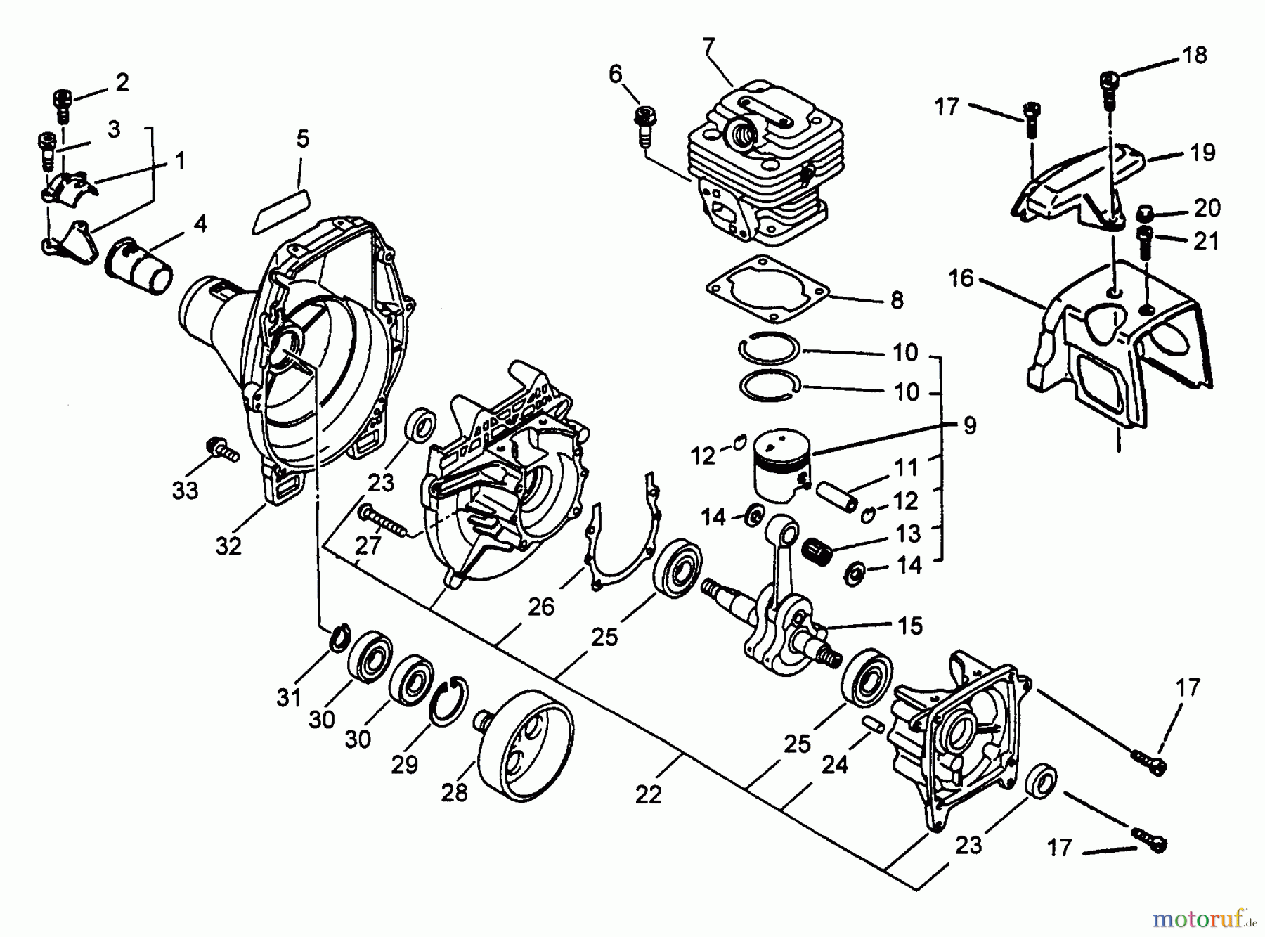  Echo Trimmer, Faden / Bürste SRM-3100S - Echo String Trimmer (Type 1) Crankcase, Engine, Fan Case