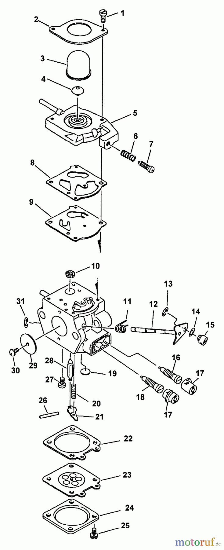  Echo Trimmer, Faden / Bürste SRM-3110 - Echo String Trimmer (Type 2E) Carburetor -- WT-418A