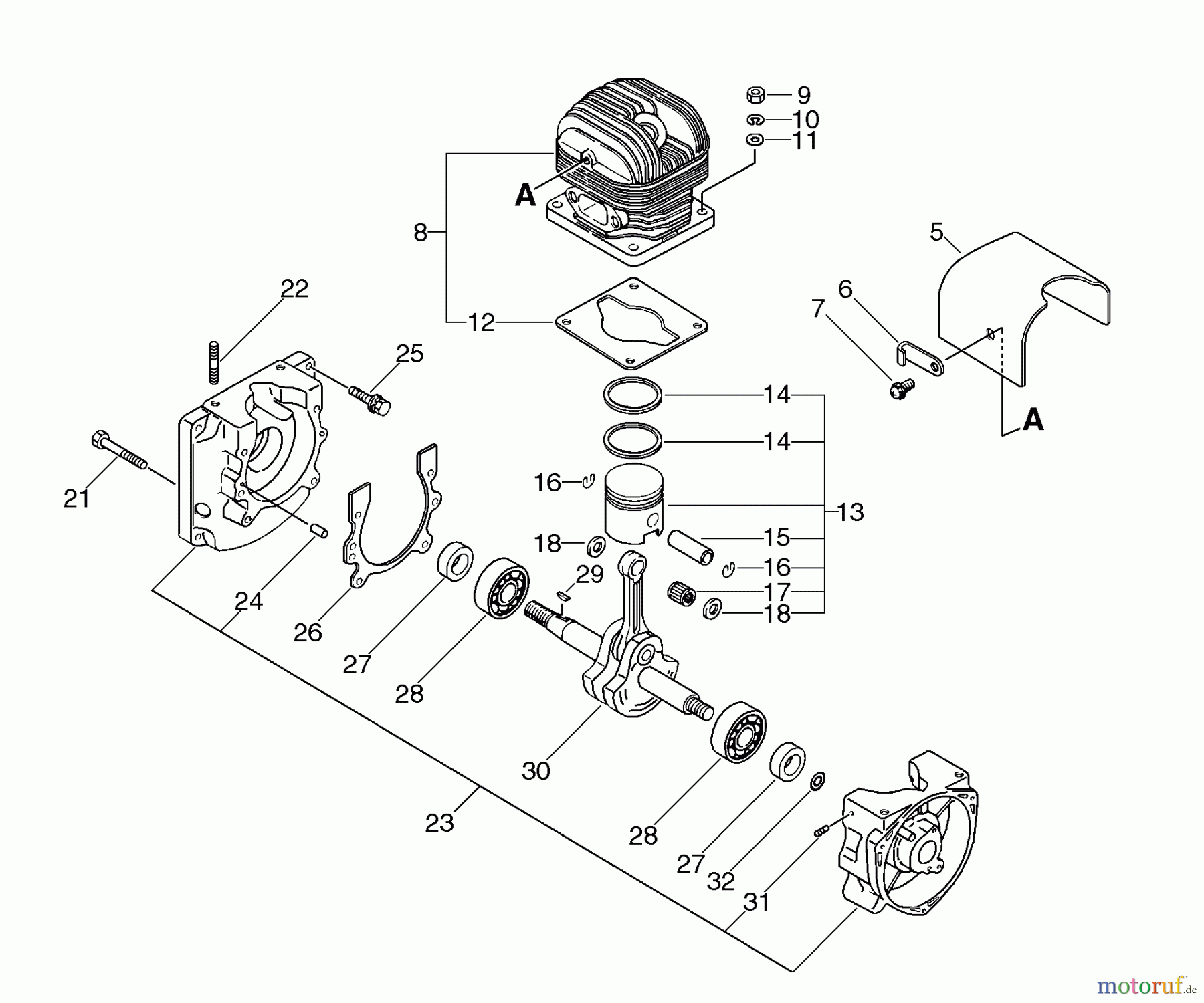 Echo Bläser / Sauger / Häcksler / Mulchgeräte PB-400E - Echo Back Pack Blower, Type 2E S/N 509501 - 999999 Crankcase, Cylinder, Piston