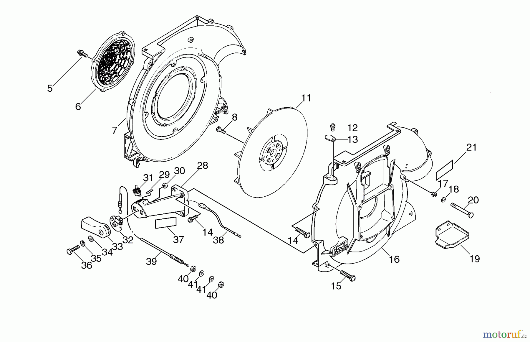 Echo Bläser / Sauger / Häcksler / Mulchgeräte PB-400E - Echo Back Pack Blower, Type 2E S/N 509501 - 999999 Fan Case