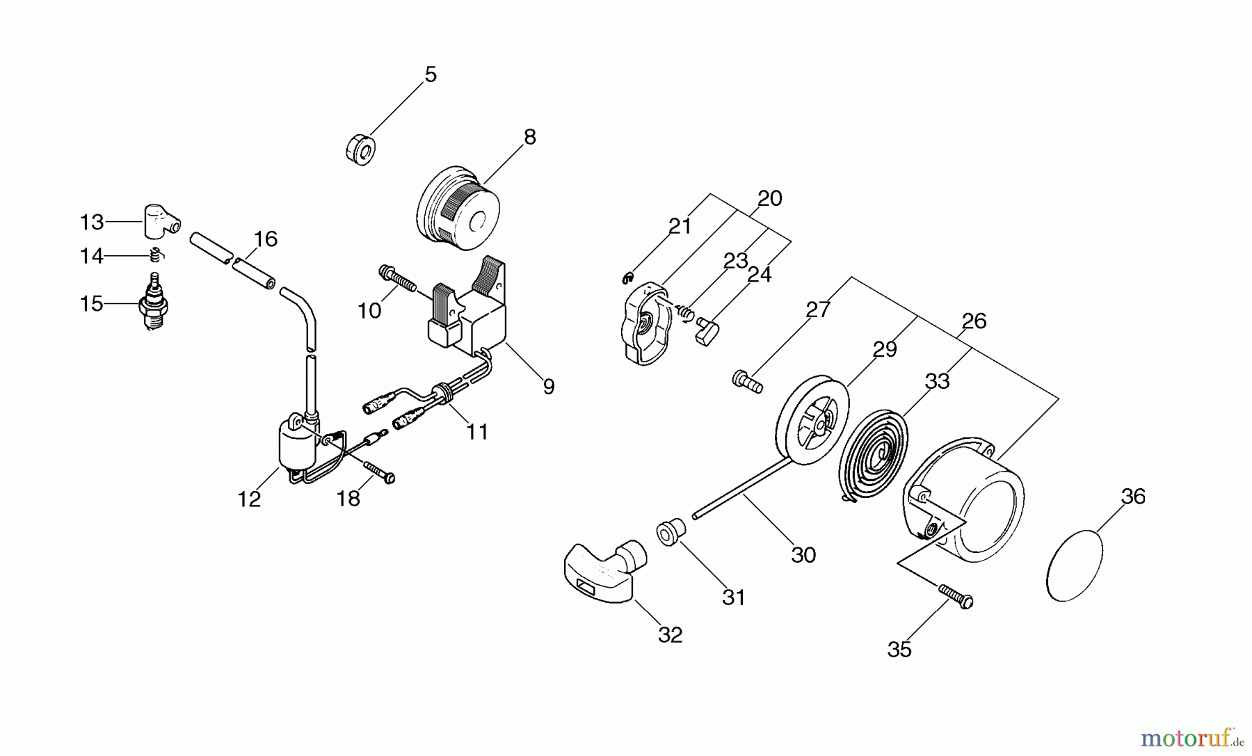 Echo Bläser / Sauger / Häcksler / Mulchgeräte PB-400E - Echo Back Pack Blower, Type 2E S/N 509501 - 999999 Starter, Magneto