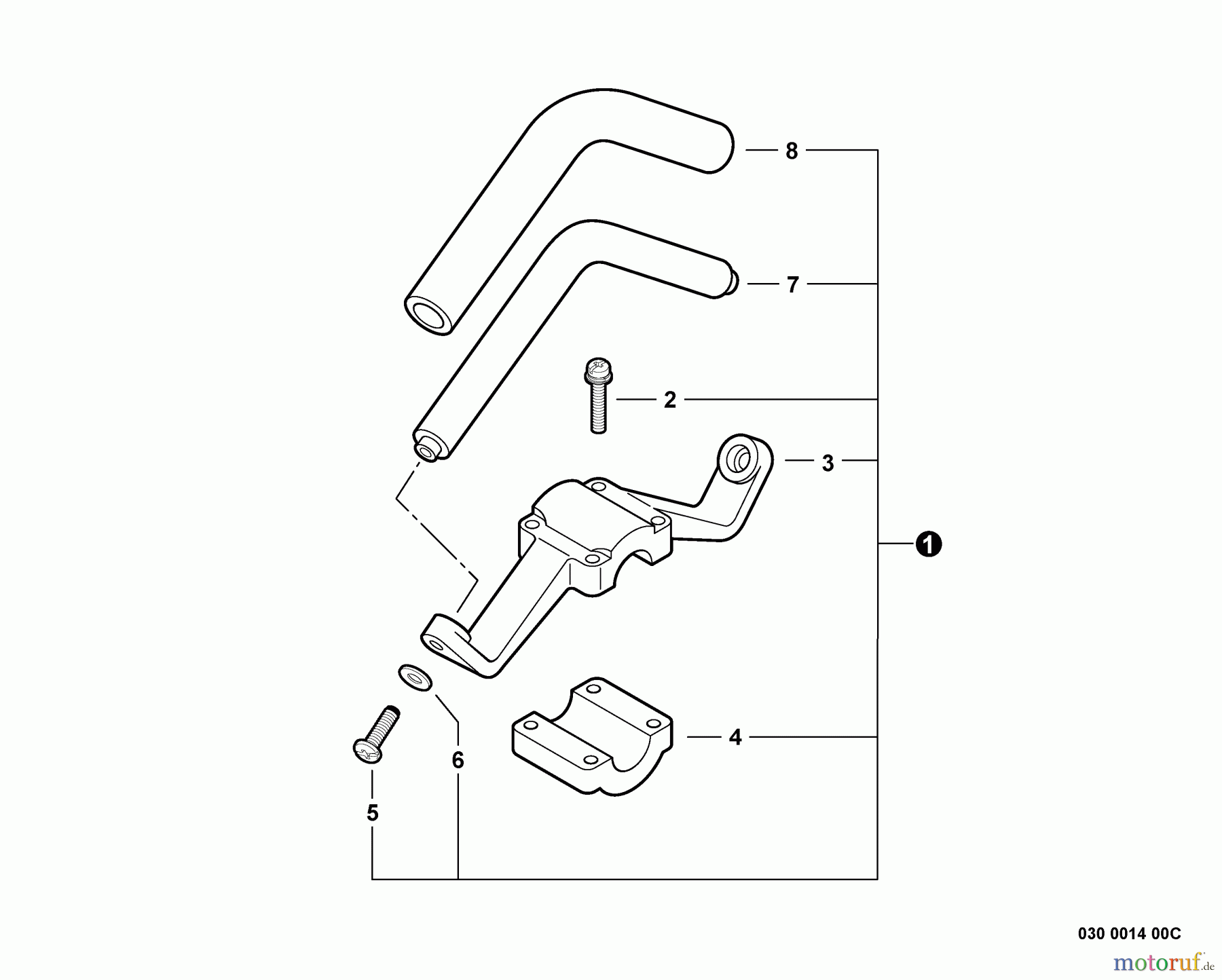 Echo Trimmer, Faden / Bürste SRM-230S - Echo String Trimmer, S/N:S73212001001 - S73212999999 Front Handle
