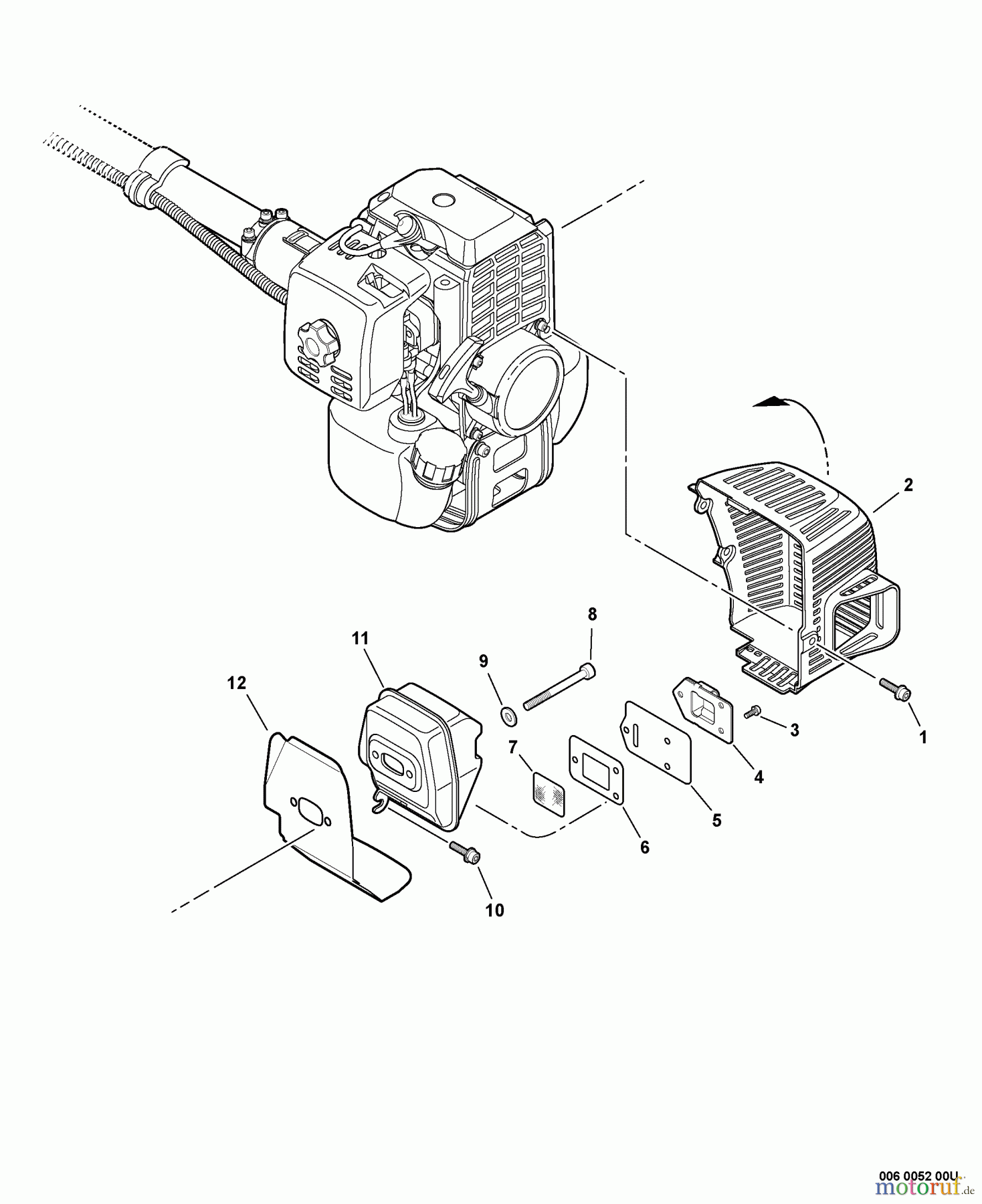  Echo Trimmer, Faden / Bürste SRM-311U - Echo String Trimmer/Brush Cutter, S/N:02001001 - 02999999 Exhaust