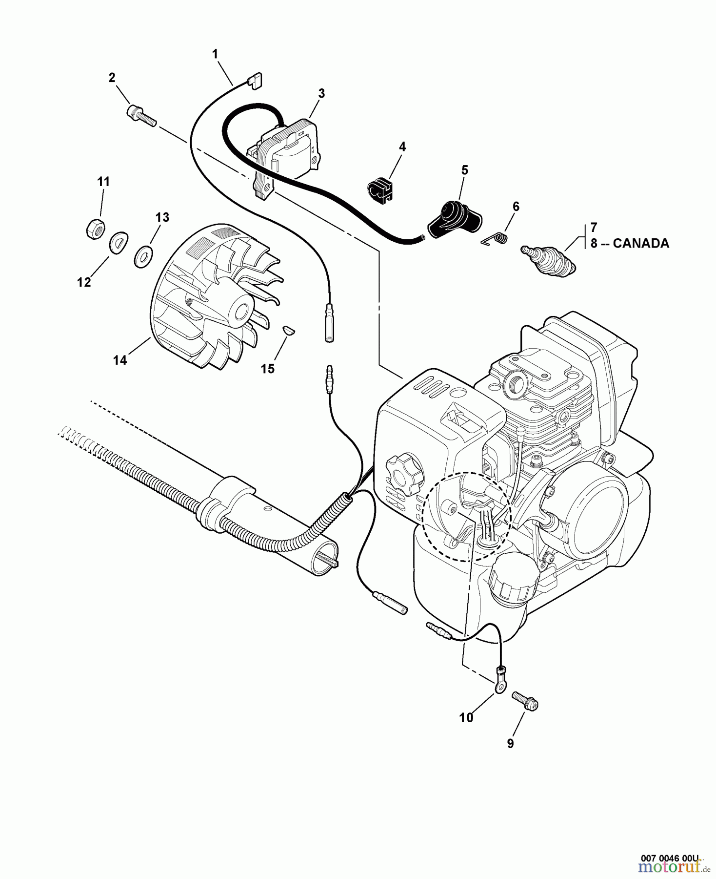 Echo Trimmer, Faden / Bürste SRM-311U - Echo String Trimmer/Brush Cutter, S/N:S82613001001 - S8261399999 Ignition