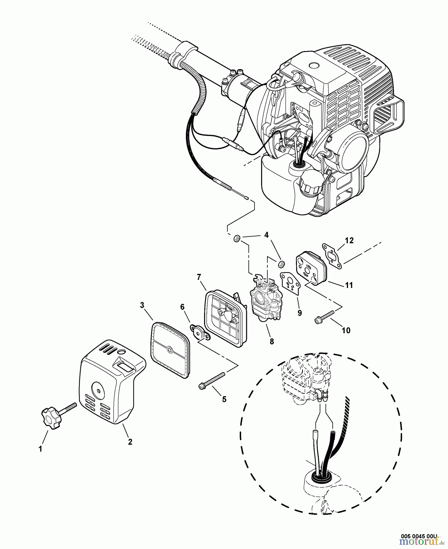 Echo Trimmer, Faden / Bürste SRM-311U - Echo String Trimmer/Brush Cutter, S/N:S82613001001 - S8261399999 Intake