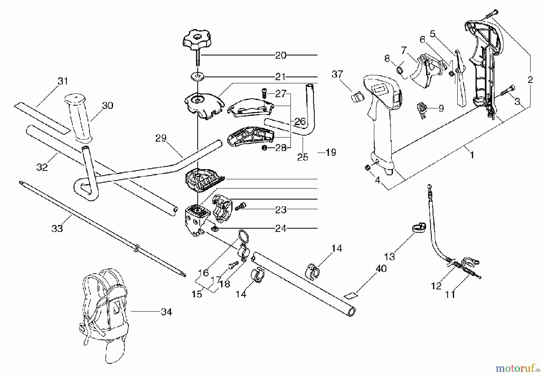  Echo Trimmer, Faden / Bürste SRM-360SL - Echo String Trimmer, S/N: S00836001001 - S00836999999 U-Handle(Sr/Nr 36003113 and before)