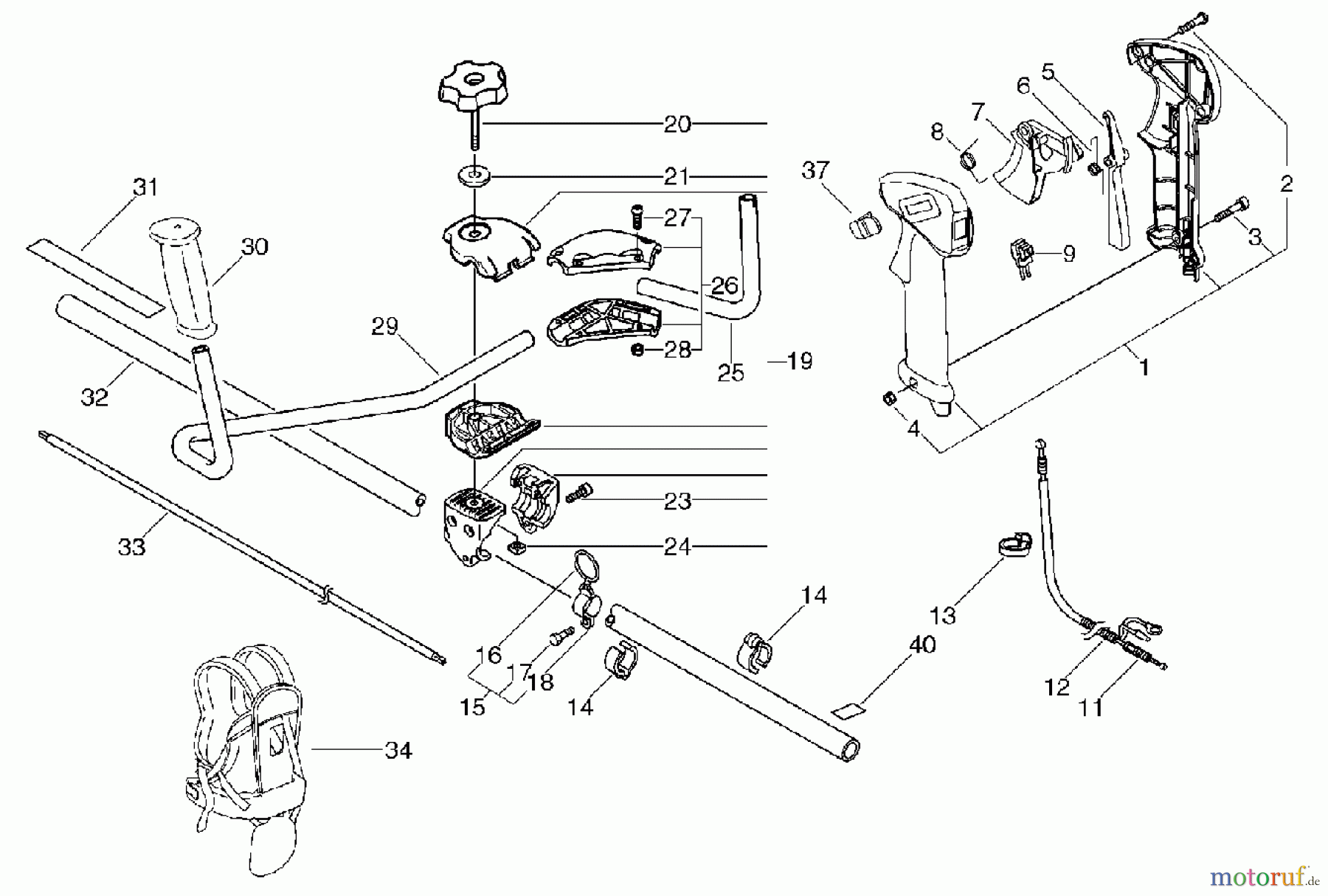 Echo Trimmer, Faden / Bürste SRM-360SL - Echo String Trimmer, S/N: S00836001001 - S00836999999 U-Handle(Sr/Nr 36003114 and after)