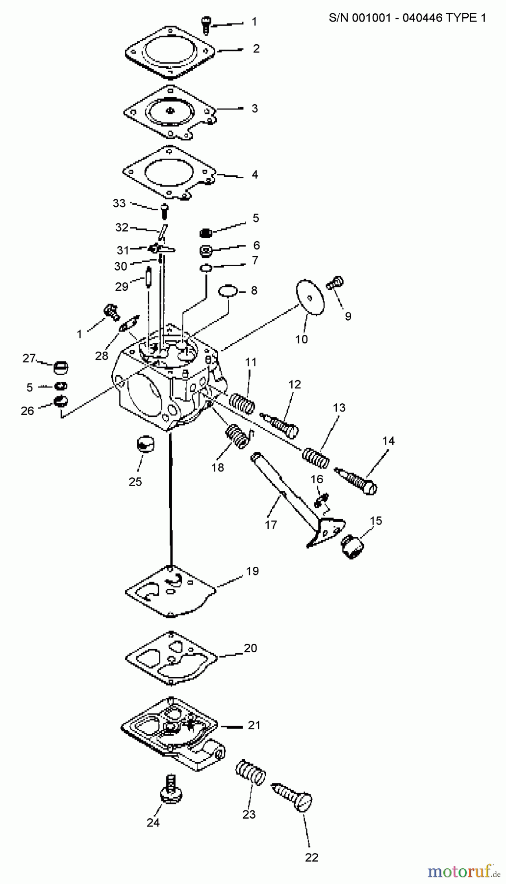 Echo Trimmer, Faden / Bürste SRM-3800 - Echo String Trimmer (Type 1) Carburetor S/N: Type 1 -- 001001 - 040446
