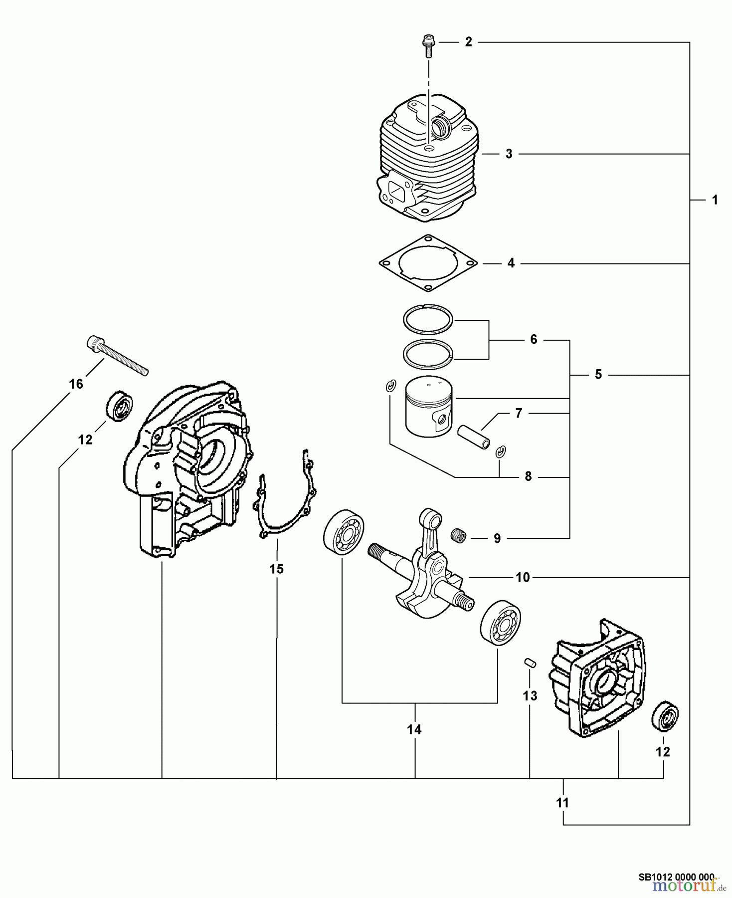 Echo Bläser / Sauger / Häcksler / Mulchgeräte PB-403 - Echo Back Pack Blower, S/N: 03001001 - 03999999 Engine, Short Block -- SB1012 S/N: 03001001 - 03014700