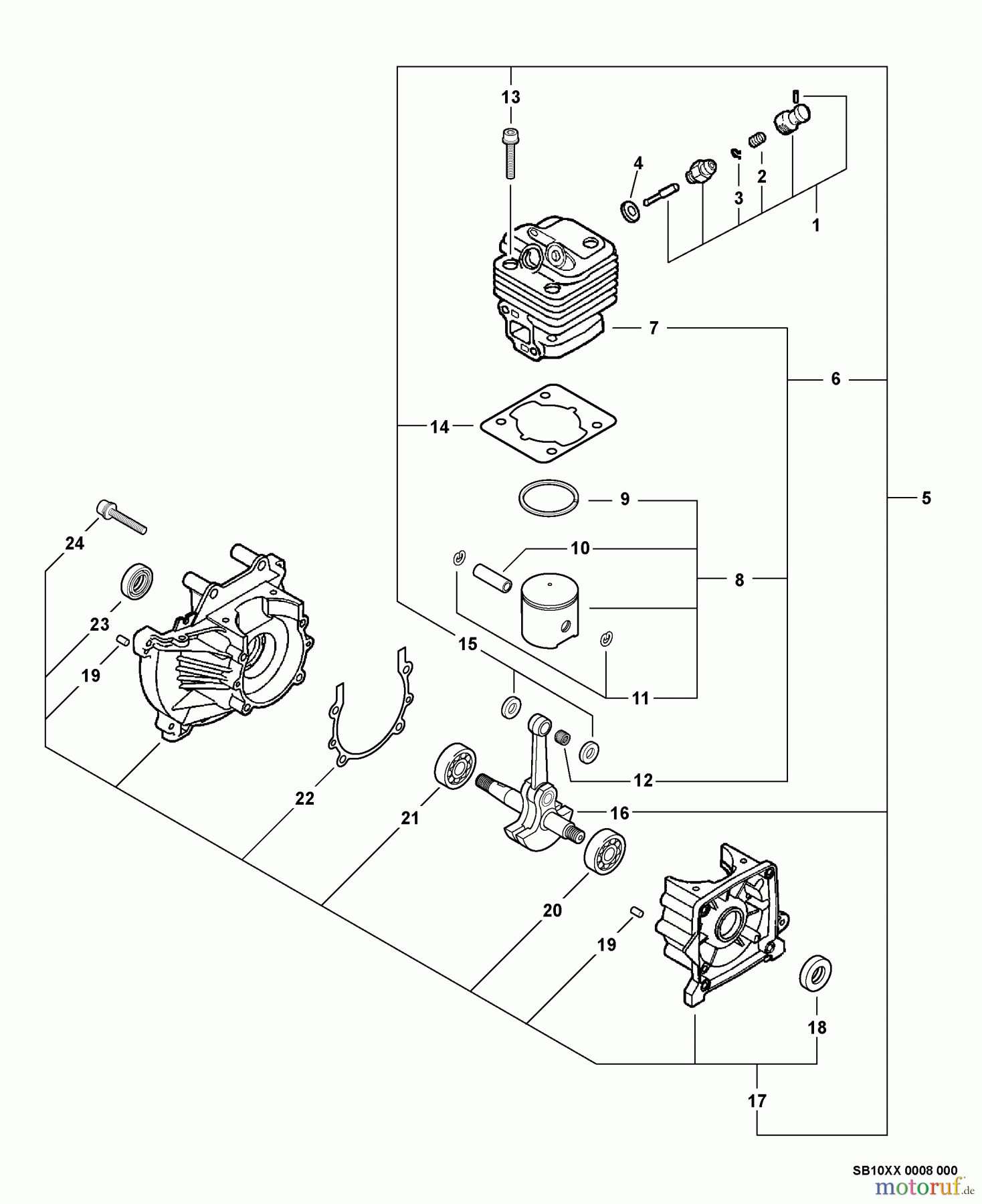 Echo Trimmer, Faden / Bürste SRM-400U - Echo String Trimmer/Brush Cutter, S/N:S04703004774 - S0470399999 Engine, Short Block -- SB10XX, Decompression Assembly