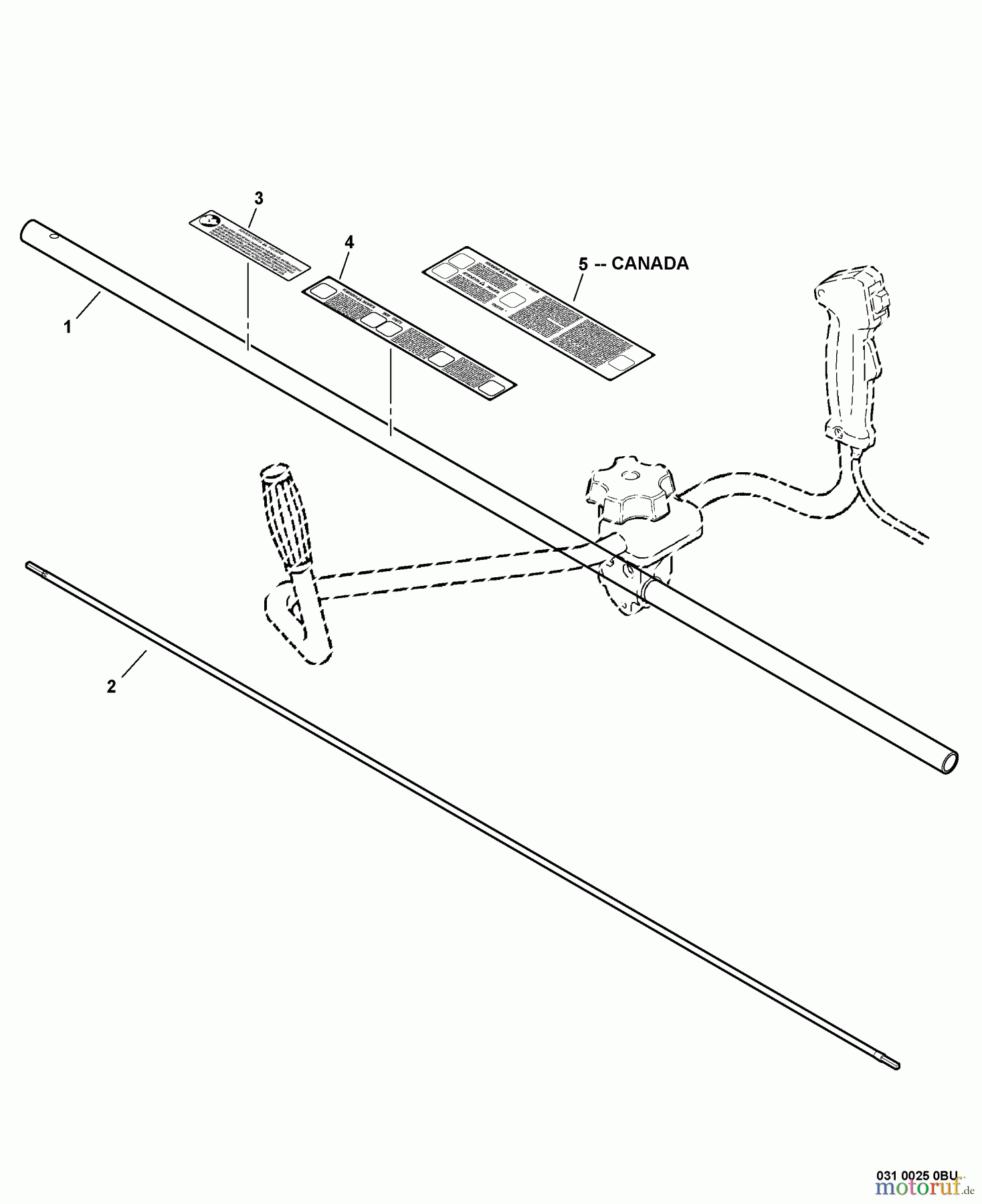 Echo Trimmer, Faden / Bürste SRM-400U - Echo String Trimmer/Brush Cutter, S/N:S04703004774 - S0470399999 Main Pipe, Solid Driveshaft