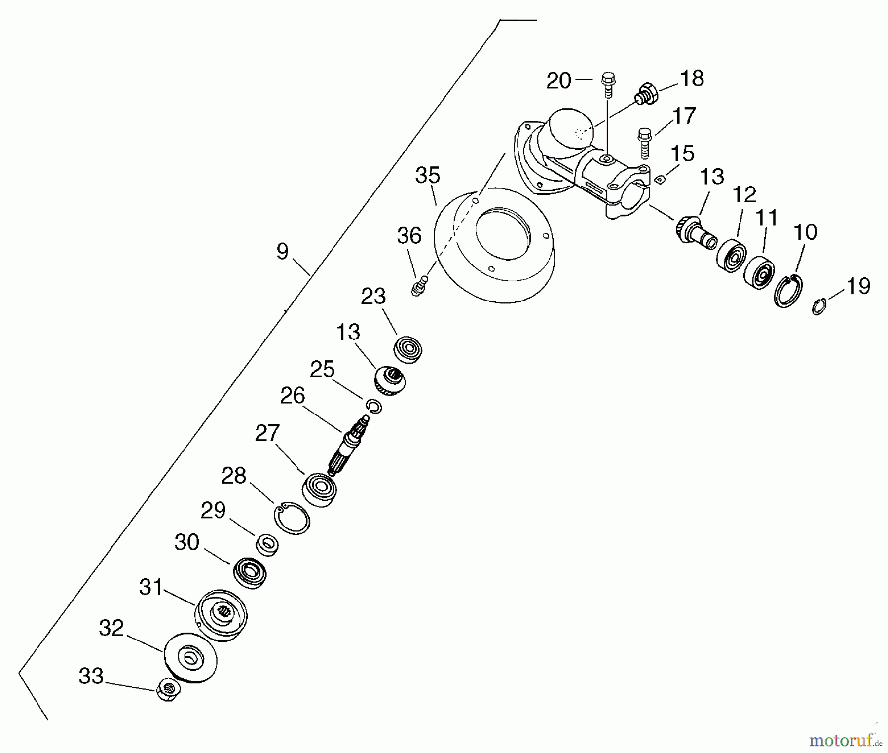  Echo Trimmer, Faden / Bürste SRM-4300F - Echo String Trimmer/Brush Cutter, S/N: S51220001001 - S51220999999 Gear Case