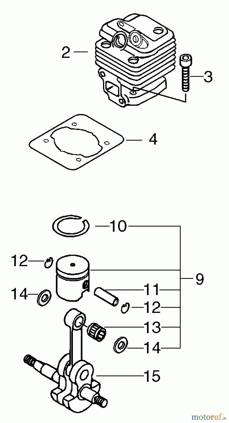 Echo Trimmer, Faden / Bürste SRM-4300R - Echo String Trimmer/Brush Cutter, S/N: S51220001001 - S51220999999 Cylinder, Piston