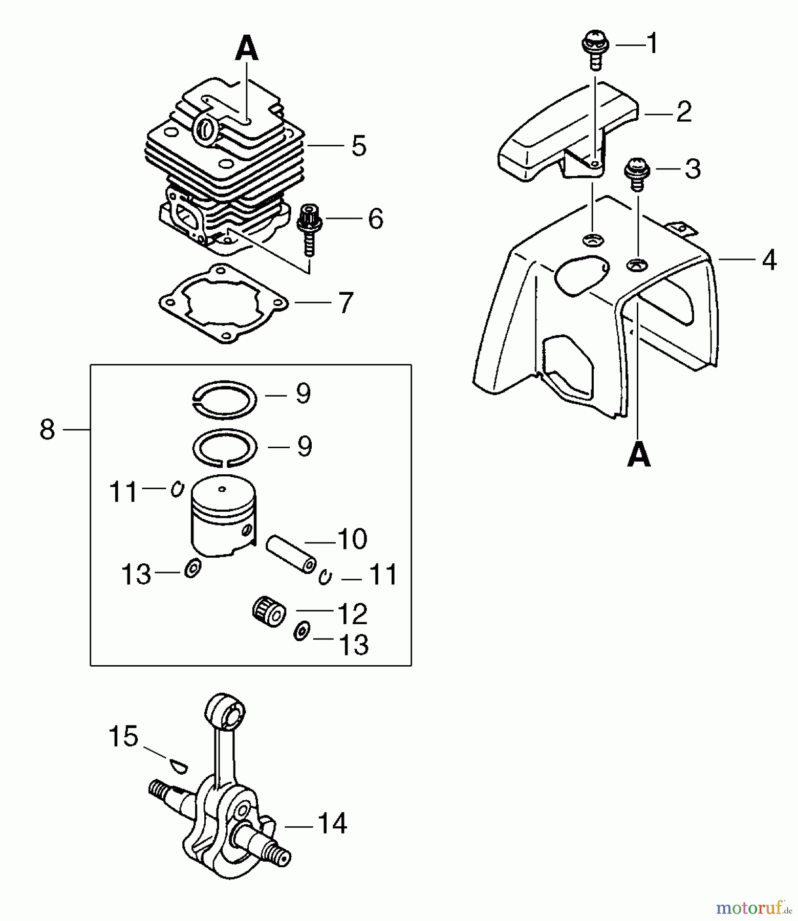 Echo Trimmer, Faden / Bürste SRM-4605 - Echo String Trimmer/Brush Cutter, Piston, Cylinder