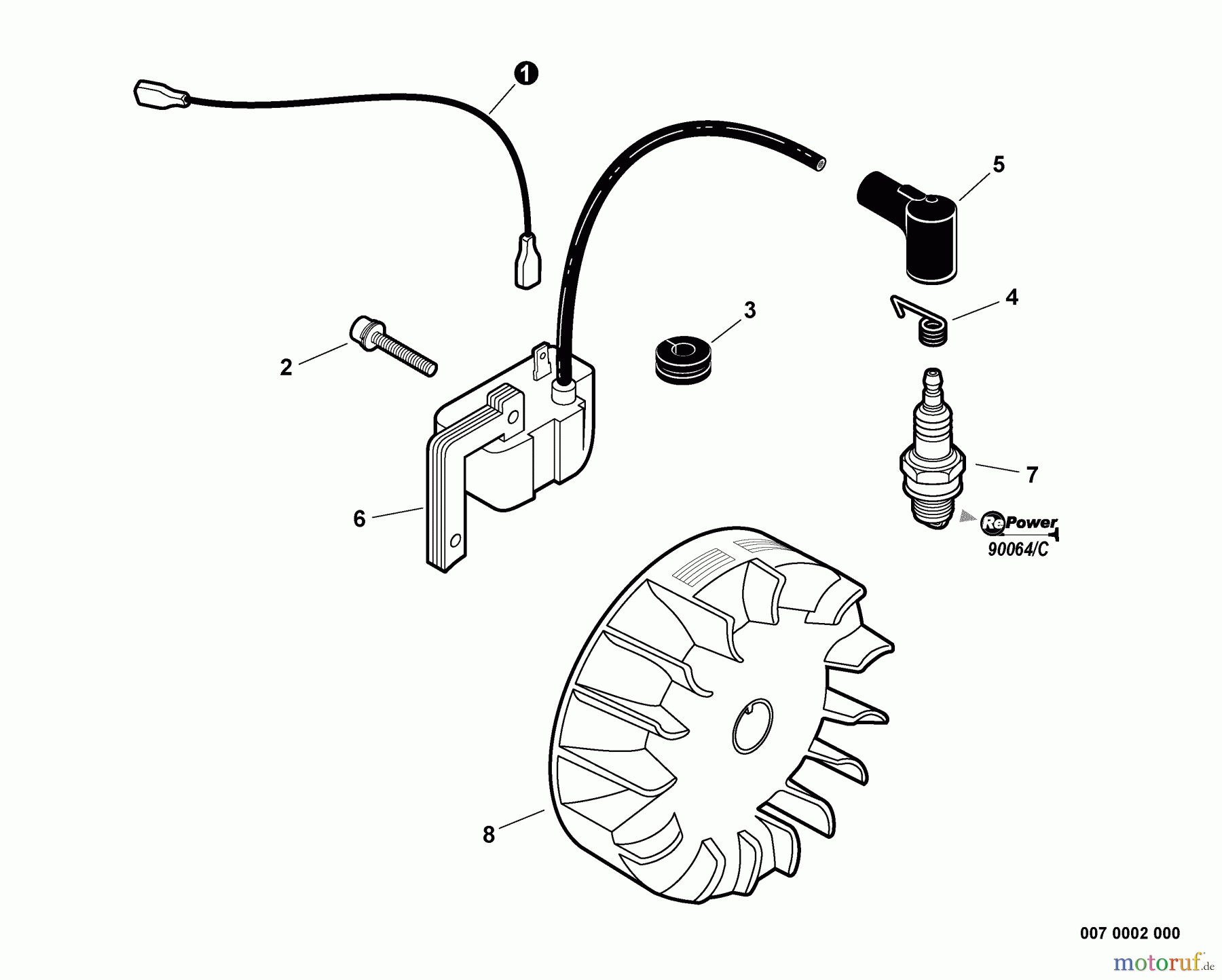 Echo Wasserpumpen WP-1000 - Echo Water Pump, S/N: W15103001001 - W15103999999 (Type 1E) Ignition