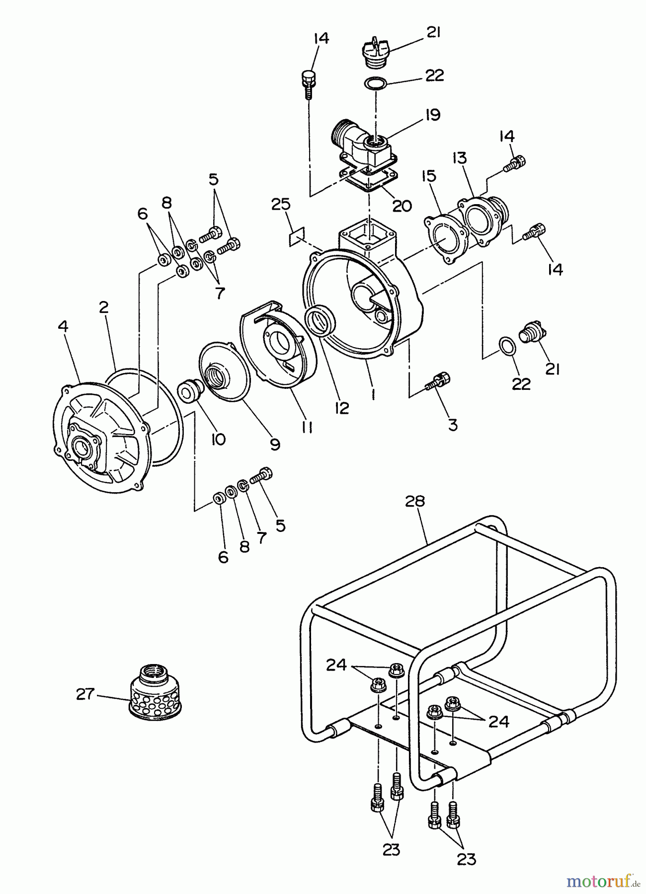 Echo Wasserpumpen WP-2001 - Echo Water Pump, S/N: 2612575 - 9999999 Pump, Frame