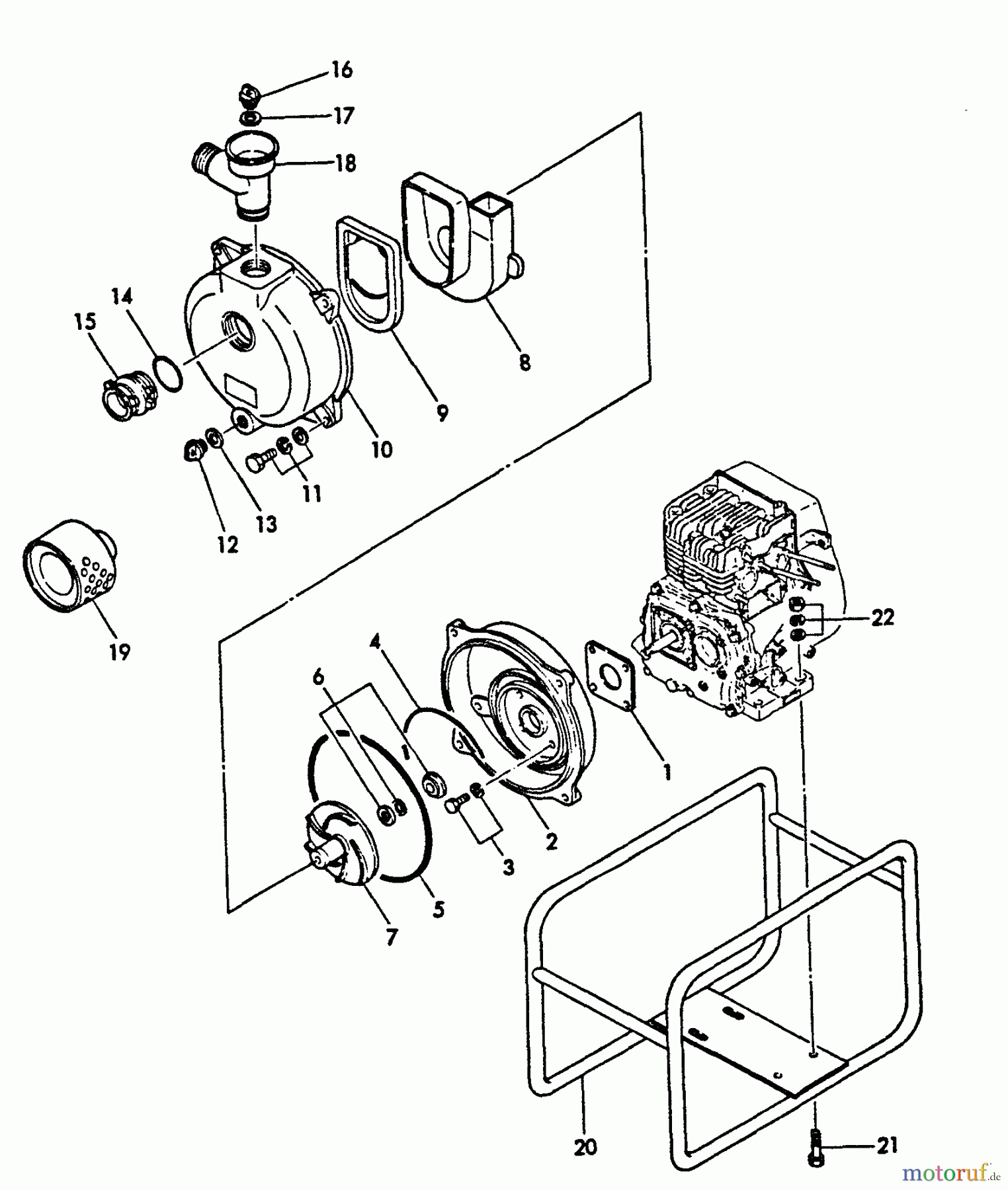 Echo Wasserpumpen WP-3000 - Echo Water Pump, S/N: F0000 - F7298 PUMP, FRAME