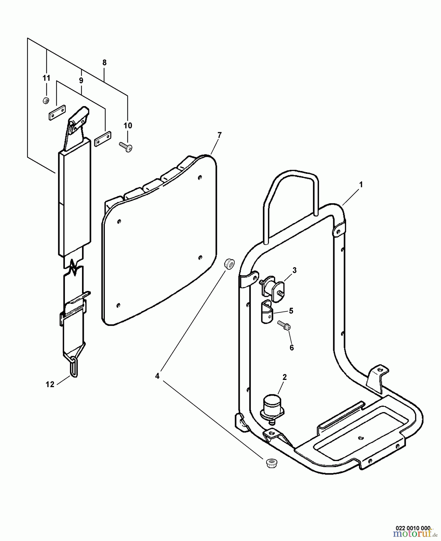 Echo Bläser / Sauger / Häcksler / Mulchgeräte PB-411 - Echo Back Pack Blower, S/N: 02001001 - 02999999 Backpack Frame, Shoulder Harness