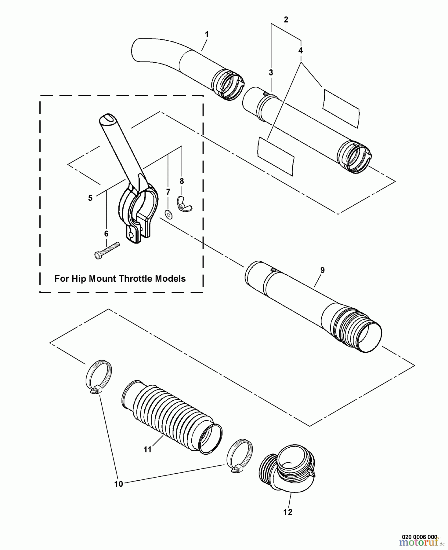 Echo Bläser / Sauger / Häcksler / Mulchgeräte PB-403H - Echo Back Pack Blower, S/N: 03001001 - 03999999 Blower Tubes