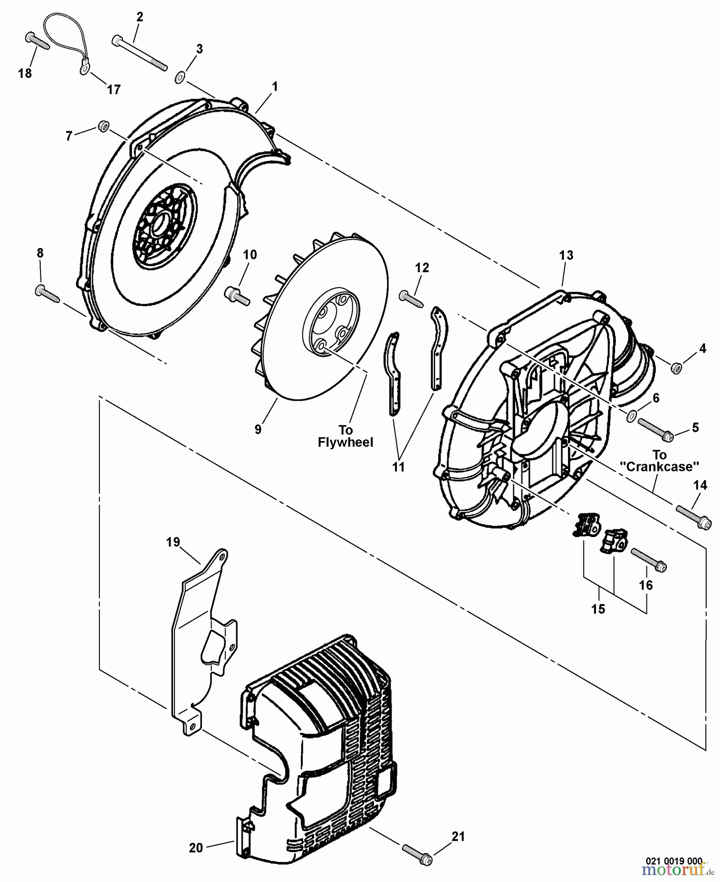 Echo Bläser / Sauger / Häcksler / Mulchgeräte PB-413H - Echo Back Pack Blower, S/N: P06413001001 - P06413999999 Fan Case, Blower Fan, Engine Cover