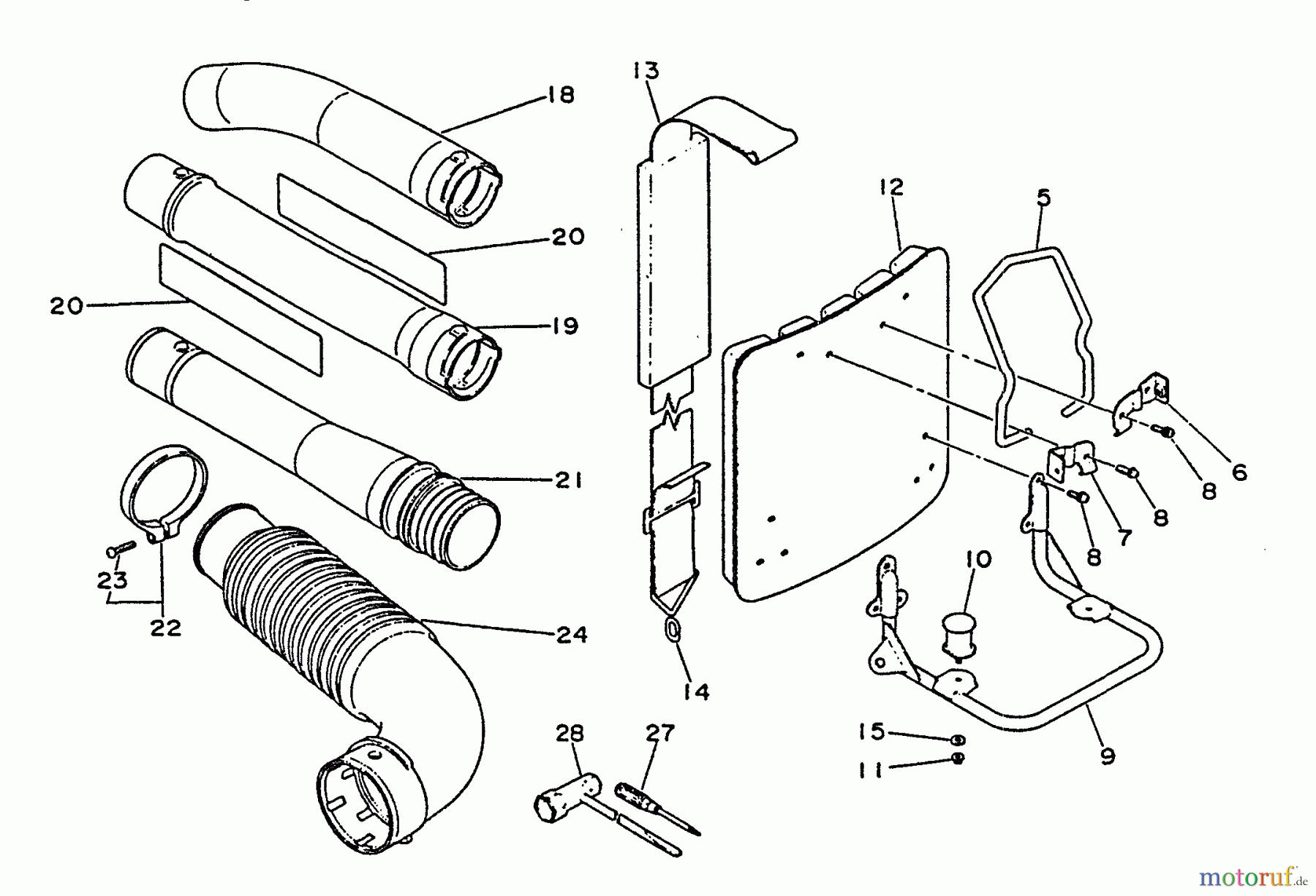 Echo Bläser / Sauger / Häcksler / Mulchgeräte PB-4500 - Echo Back Pack Blower, S/N 0000000 - 0034075 Backpack Frame, Blower Tubes, Strap, Tools