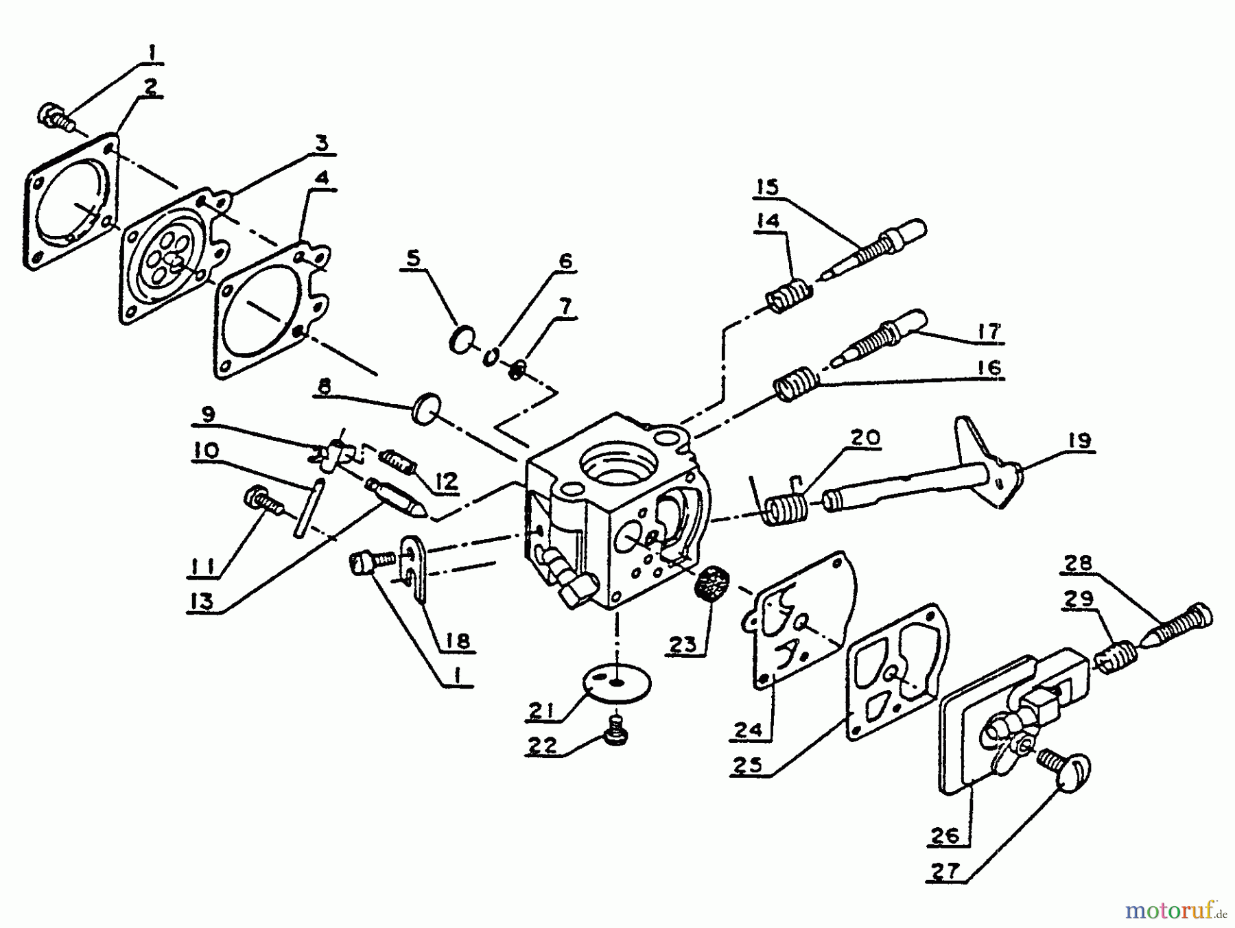 Echo Bläser / Sauger / Häcksler / Mulchgeräte PB-4500 - Echo Back Pack Blower, S/N 0000000 - 0034075 Carburetor