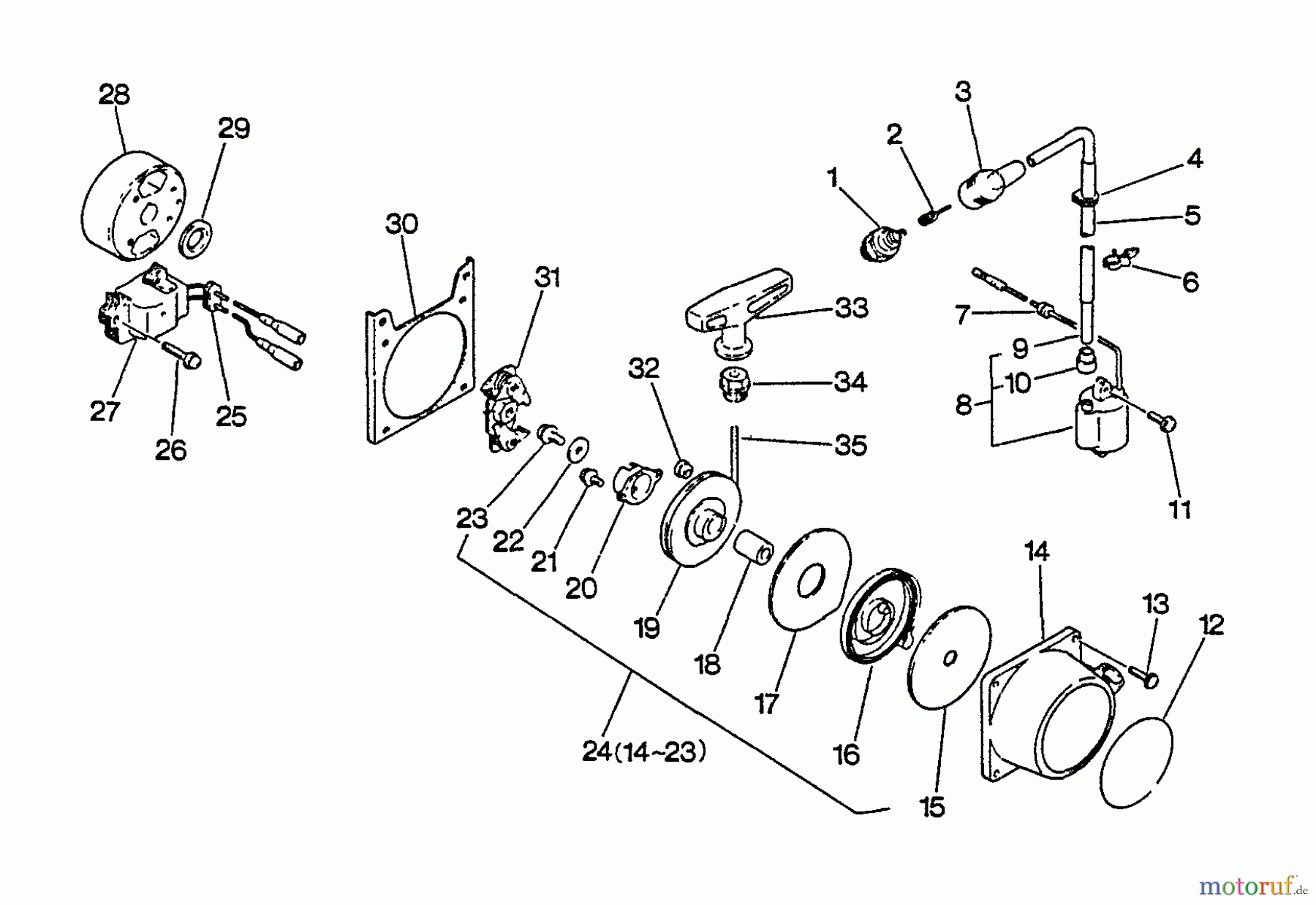  Echo Bläser / Sauger / Häcksler / Mulchgeräte	 PB-4500 - Echo Back Pack Blower, S/N 0034076 - 9999999 Ignition, Starter
