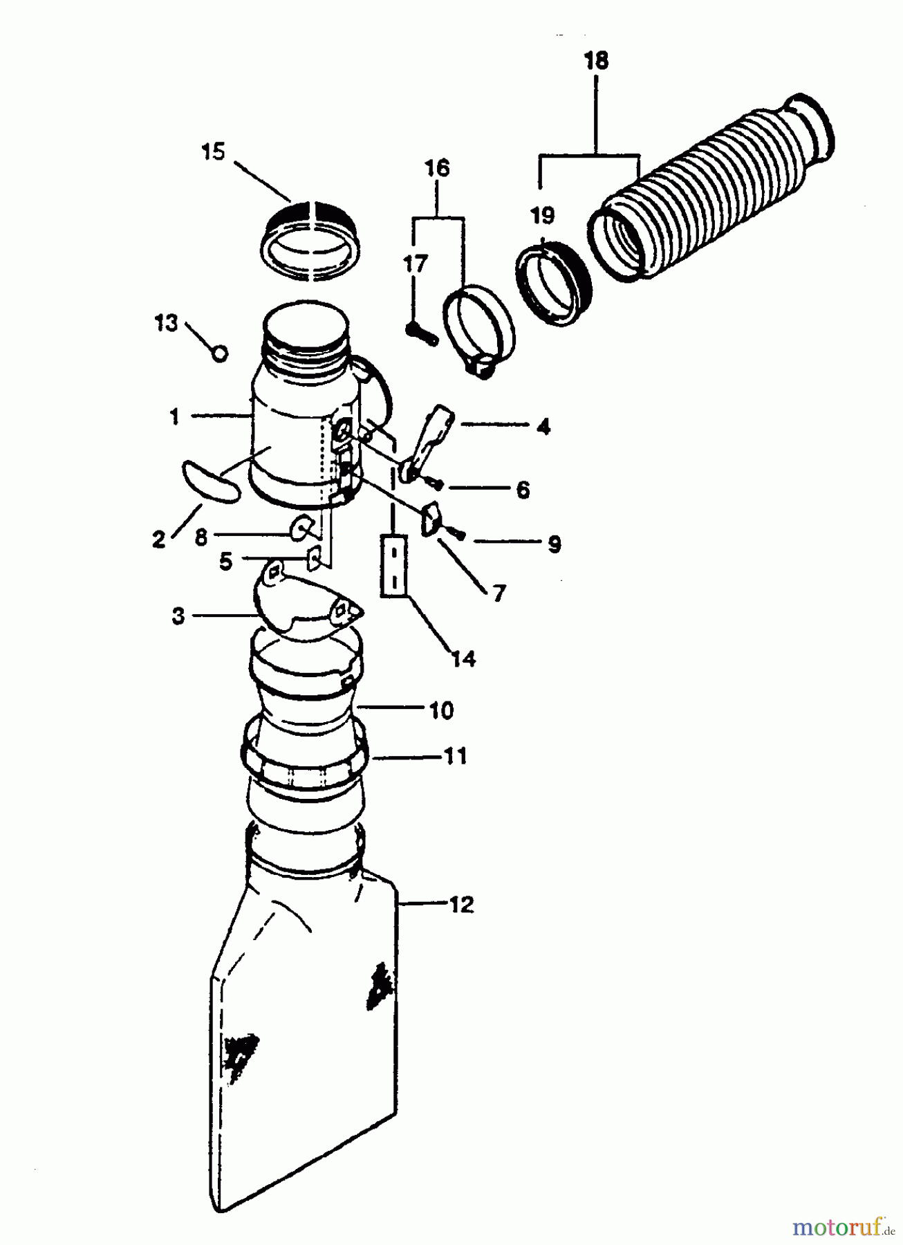Echo Bläser / Sauger / Häcksler / Mulchgeräte PB-4500 - Echo Back Pack Blower, S/N 0000000 - 0034075 Vacuum Attachment PBAV-4500