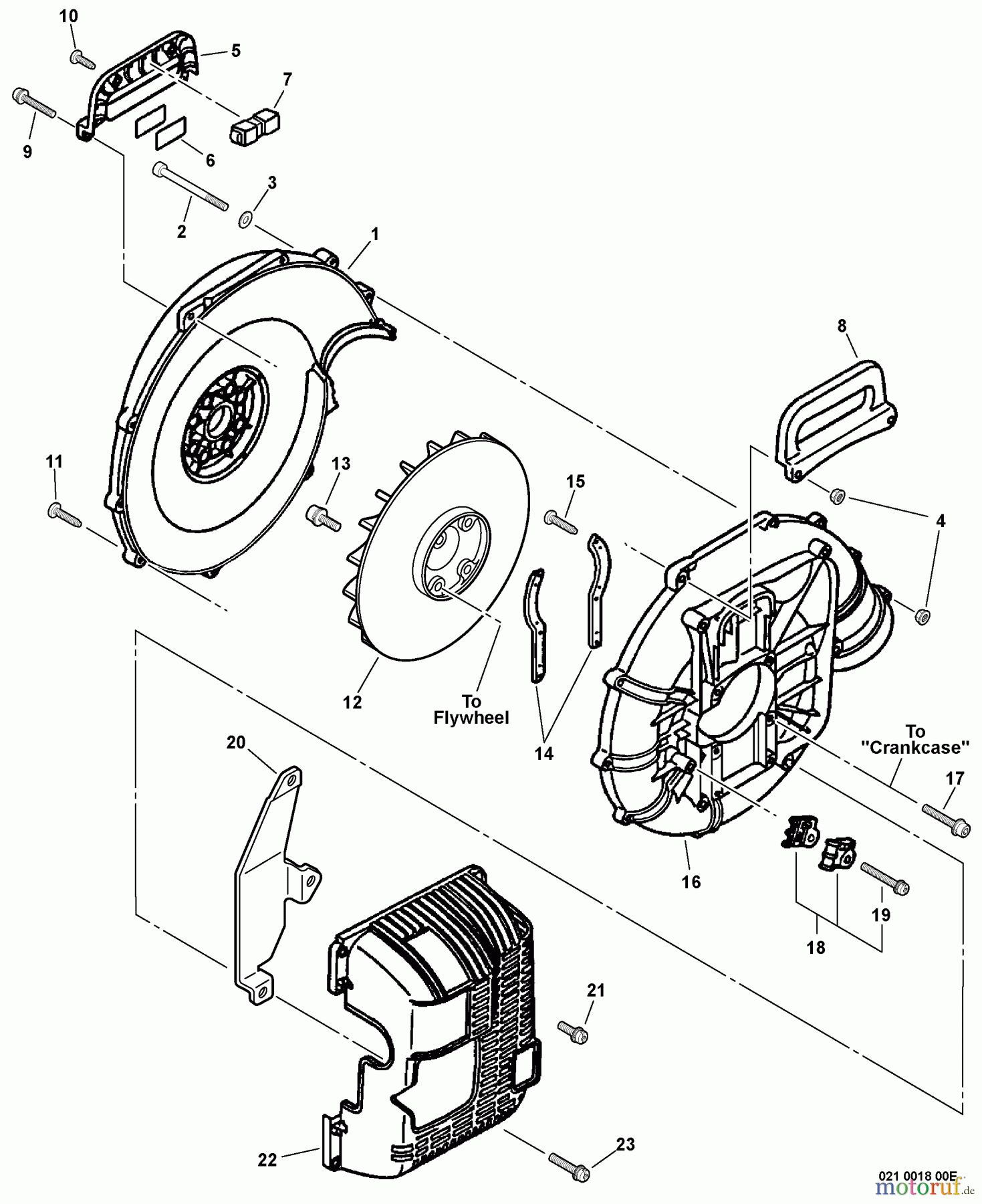 Echo Bläser / Sauger / Häcksler / Mulchgeräte PB-4600 - Echo Back Pack Blower, S/N 001001 - 059918 Fan Case, Blower Fan, Engine Cover