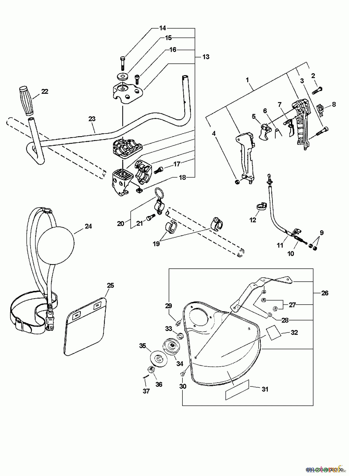  Echo Trimmer Zubehör 99944200451 - Echo U-Handle Blade Conversion Combo Kit U-Handle/Blade Conversion Kit