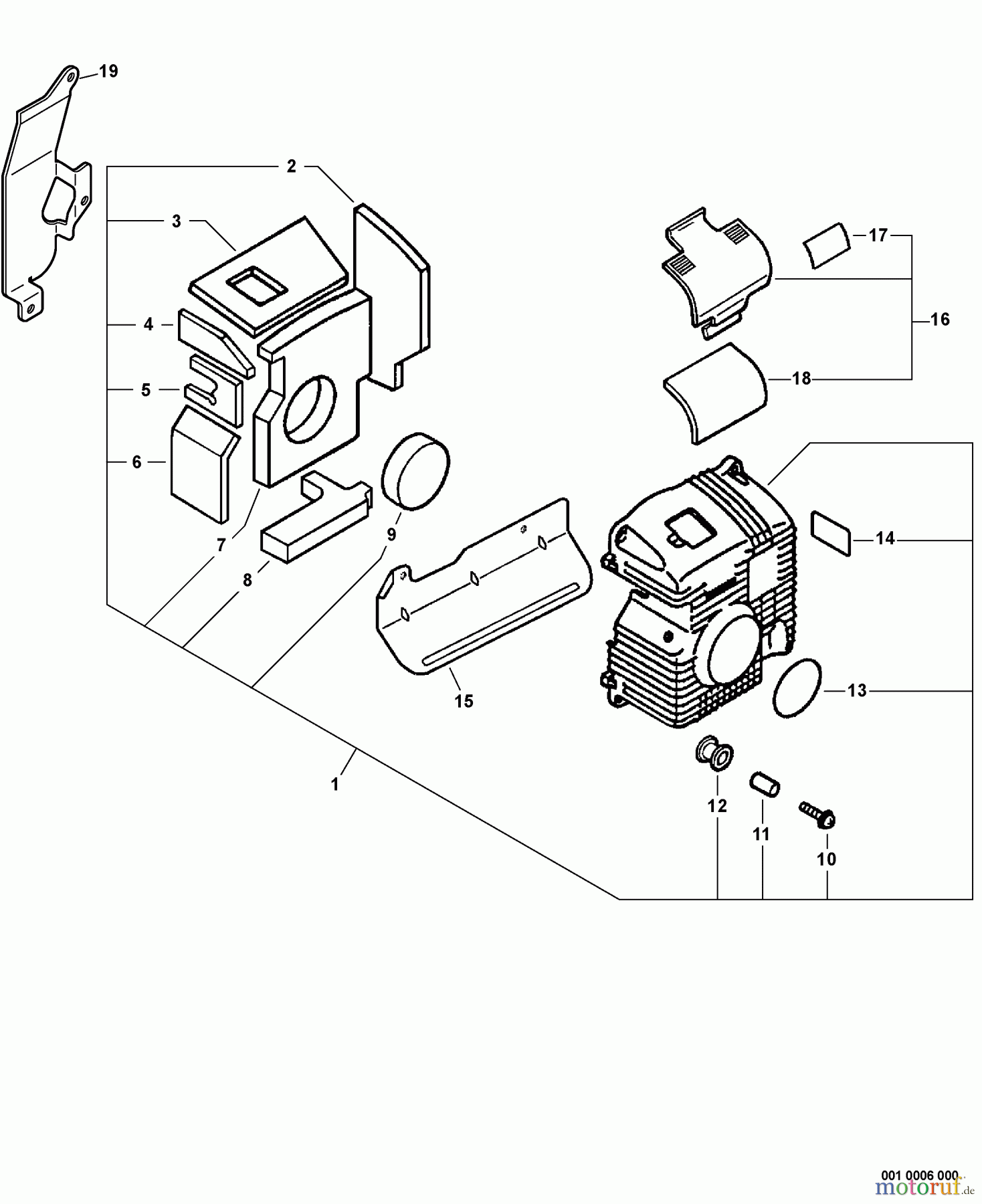 Echo Bläser / Sauger / Häcksler / Mulchgeräte PB-460LN - Echo Back Pack Blower, S/N: 04001001 - 04999999 Engine Cover