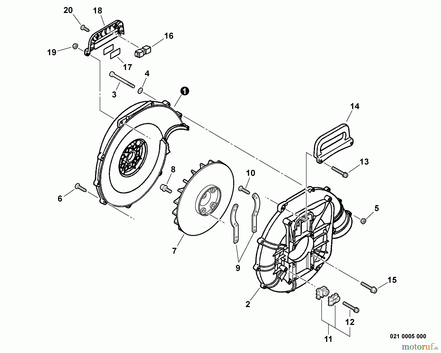 Echo Bläser / Sauger / Häcksler / Mulchgeräte PB-460LN - Echo Back Pack Blower, S/N: P06613001001 - P06613999999 Fan Case, Blower Fan