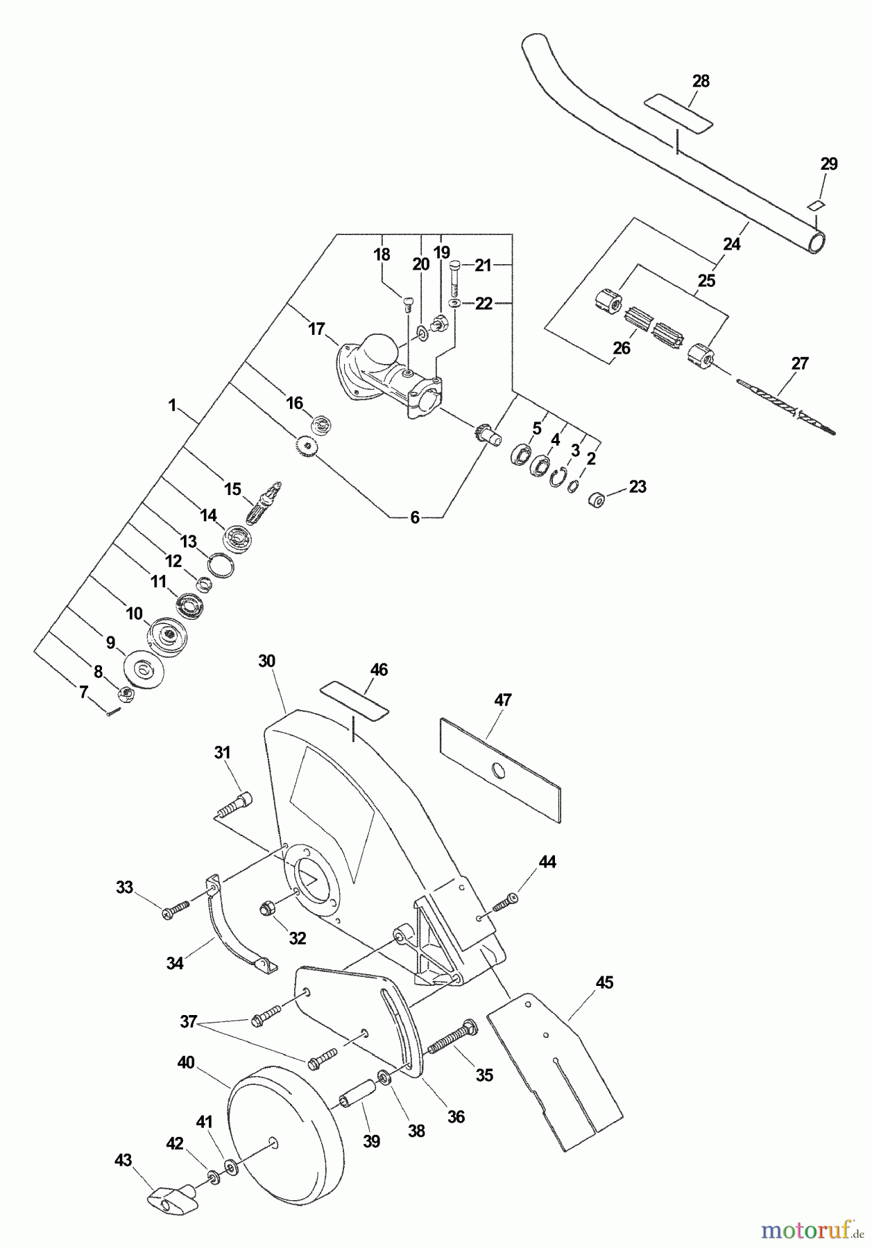 Echo Trimmer Zubehör 99944200470 - Echo Edger Attachment Gear Case, Plastic Shield S/N: 001001 - 054770
