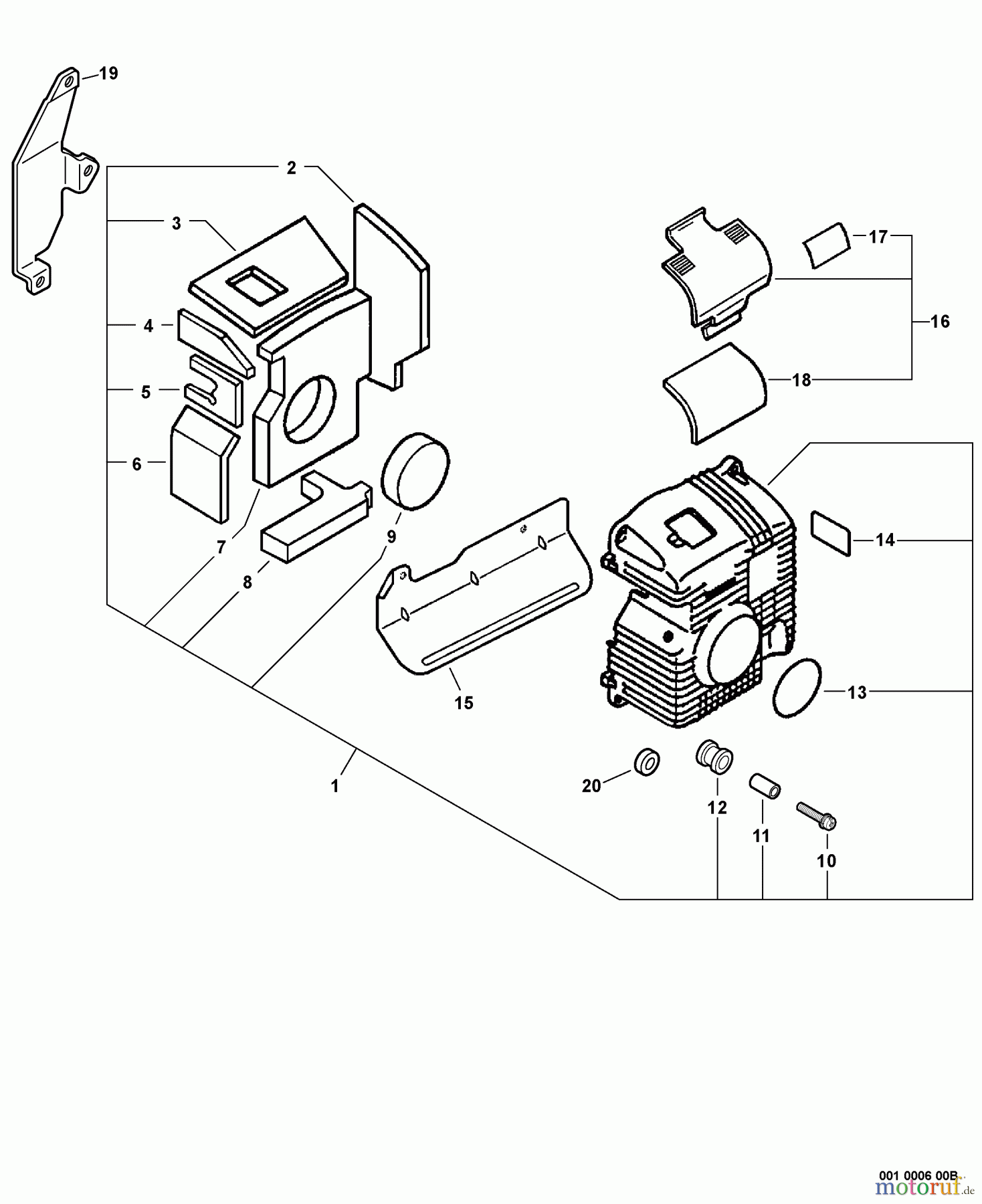 Echo Bläser / Sauger / Häcksler / Mulchgeräte PB-46LN S/N: 001001 - 999999 Engine Cover