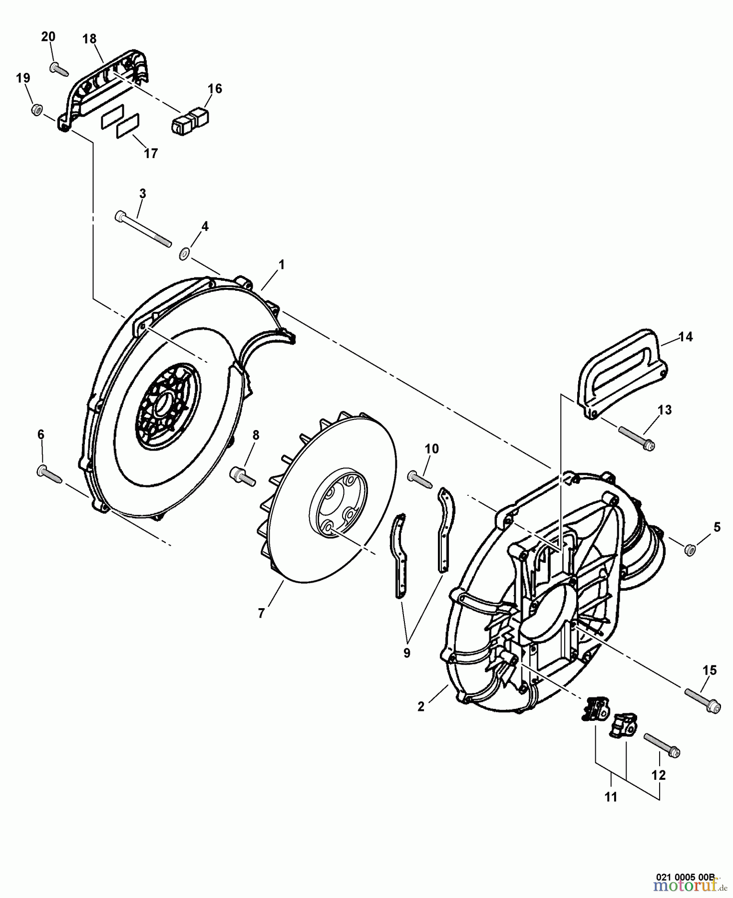 Echo Bläser / Sauger / Häcksler / Mulchgeräte PB-46LN - Echo Back Pack Blower Fan Case, Blower Fan