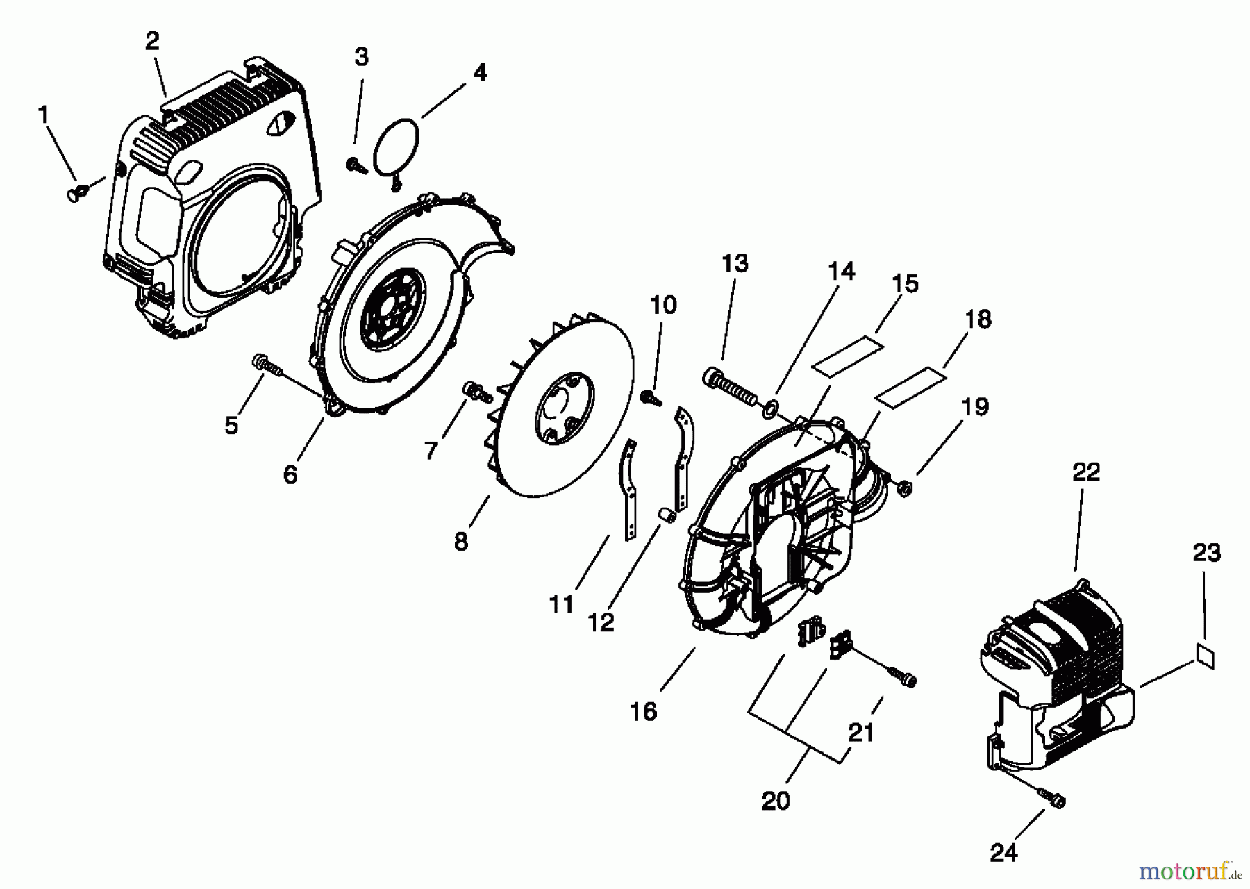 Echo Bläser / Sauger / Häcksler / Mulchgeräte PB-500 - Echo Back Pack Blower, S/N: P02837002001 - P02837999999 Fan Case