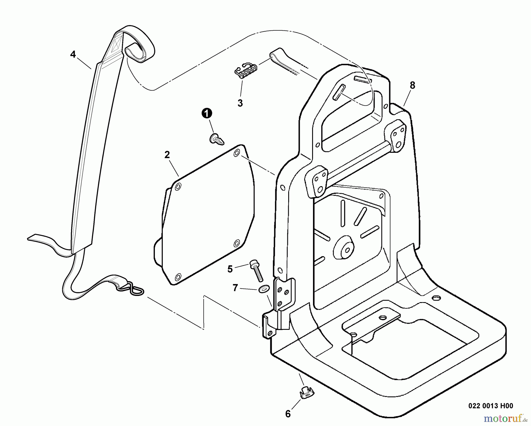Echo Bläser / Sauger / Häcksler / Mulchgeräte PB-500H - Echo Back Pack Blower, S/N: P02112001001 - P02112999999 Backpack Frame, Harness