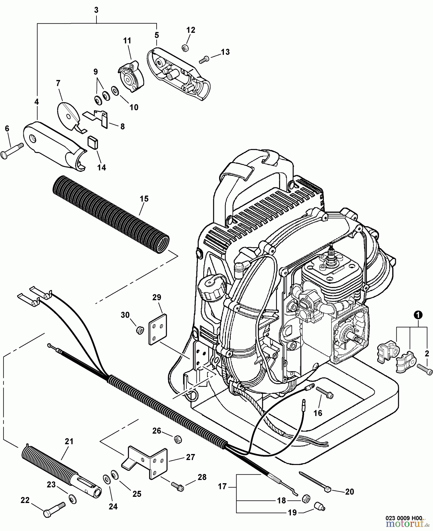 Echo Bläser / Sauger / Häcksler / Mulchgeräte PB-500H - Echo Back Pack Blower, S/N: P02311001001 - P02311999999 Hip Mount Throttle