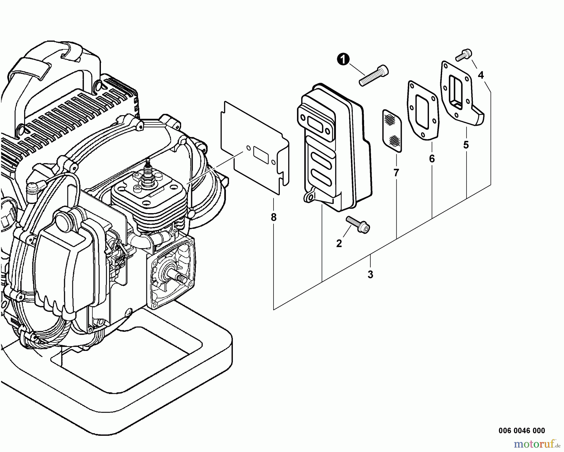Echo Bläser / Sauger / Häcksler / Mulchgeräte PB-500H - Echo Back Pack Blower, S/N: P01913001001 - P01913999999 Exhaust