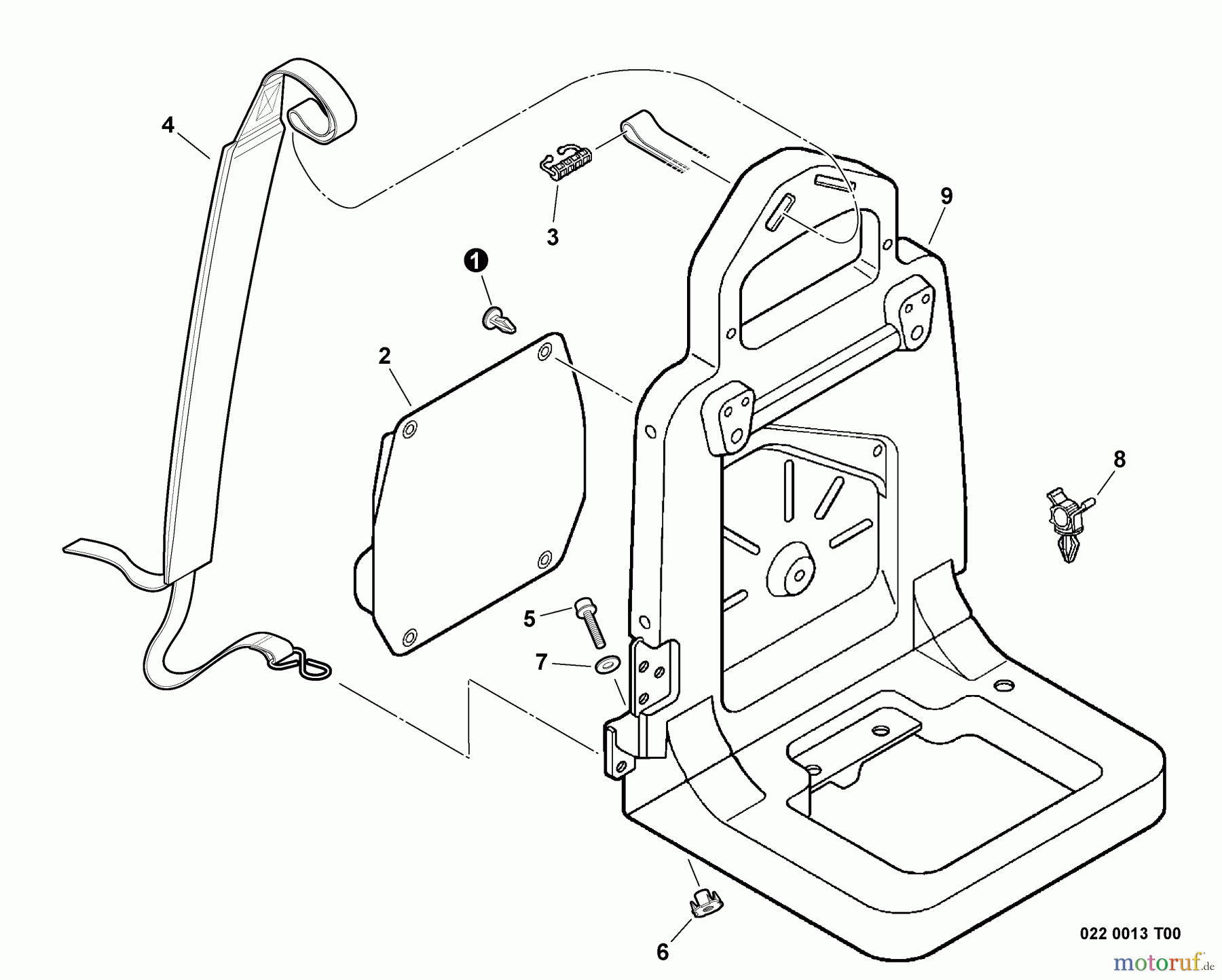 Echo Bläser / Sauger / Häcksler / Mulchgeräte PB-500T - Echo Back Pack Blower, S/N: P31413001001 - P31413999999 Backpack Frame, Harness