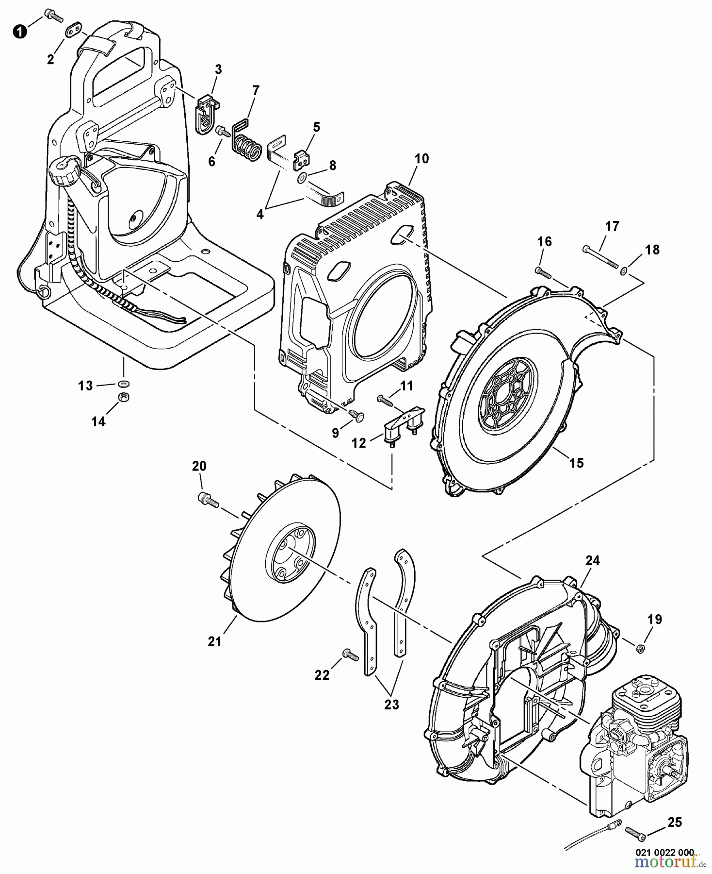 Echo Bläser / Sauger / Häcksler / Mulchgeräte PB-500T - Echo Back Pack Blower, S/N: P31413001001 - P31413999999 Fan Case, Blower Fan, Leaf Gaurd