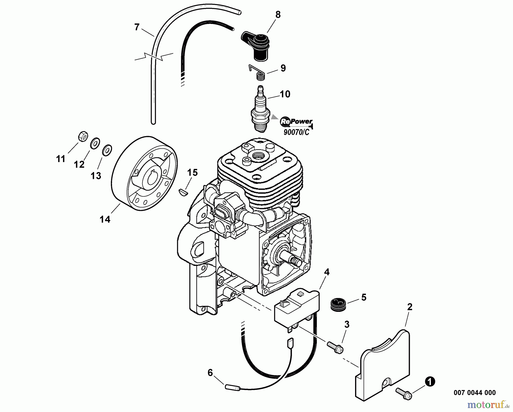 Echo Bläser / Sauger / Häcksler / Mulchgeräte PB-500T - Echo Back Pack Blower, S/N: P31413001001 - P31413999999 Ignition