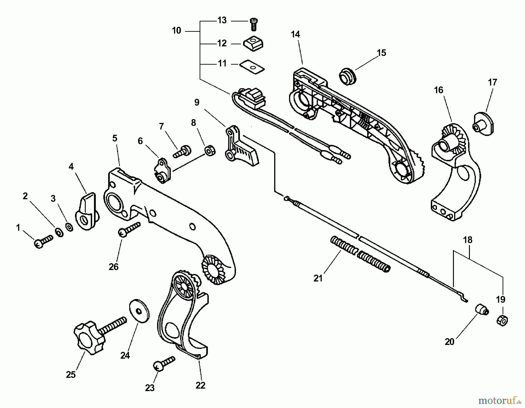 Echo Bläser / Sauger / Häcksler / Mulchgeräte PB-603 - Echo Back Pack Blower, S/N: 04001001 - 04999999 Handle, Ignition Switch, Throttle Cable