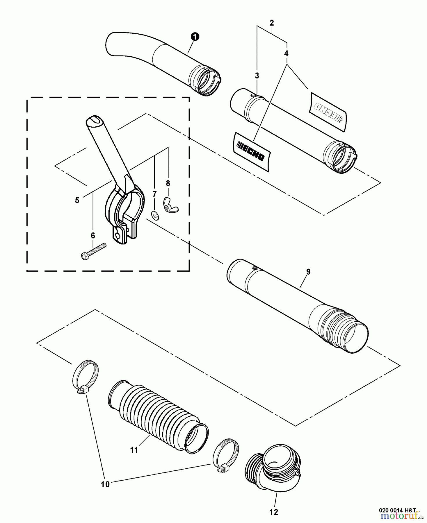Echo Bläser / Sauger / Häcksler / Mulchgeräte PB-60HT - Echo Back Pack Blower Blower Tubes