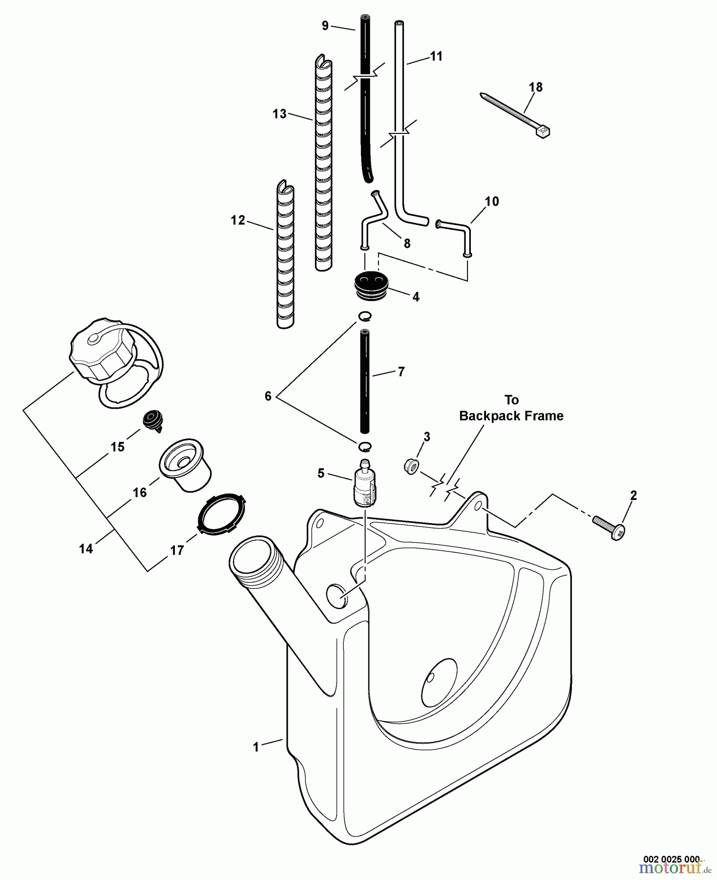 Echo Bläser / Sauger / Häcksler / Mulchgeräte PB-413H - Echo Back Pack Blower, S/N: P09512001001 - P09512999999 Fuel System