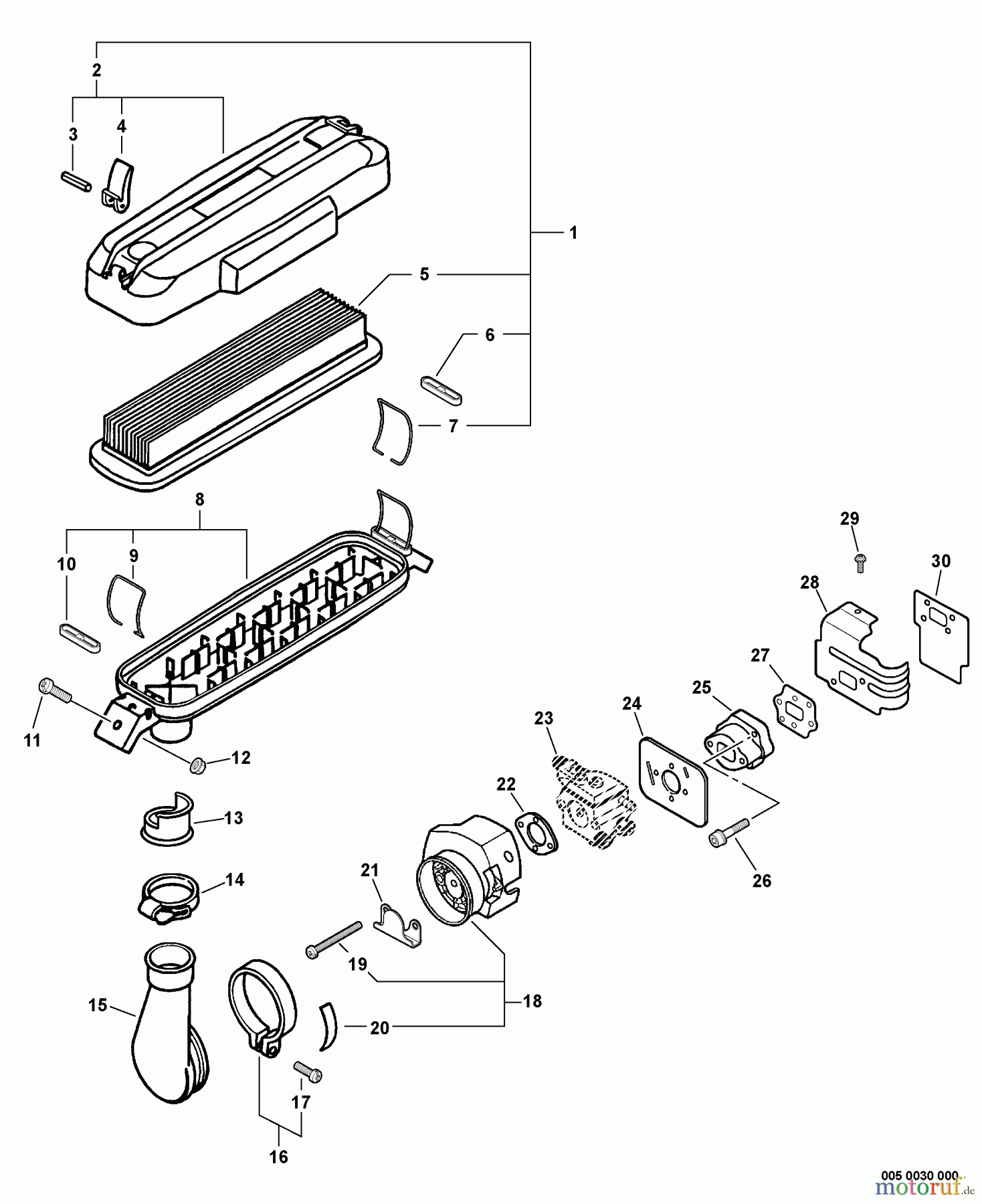Echo Bläser / Sauger / Häcksler / Mulchgeräte PB-602 - Echo Back Pack Blower, S/N: 03001001 - 03999999 Intake, Cylinder Cover S/N: 03011288 - 03999999