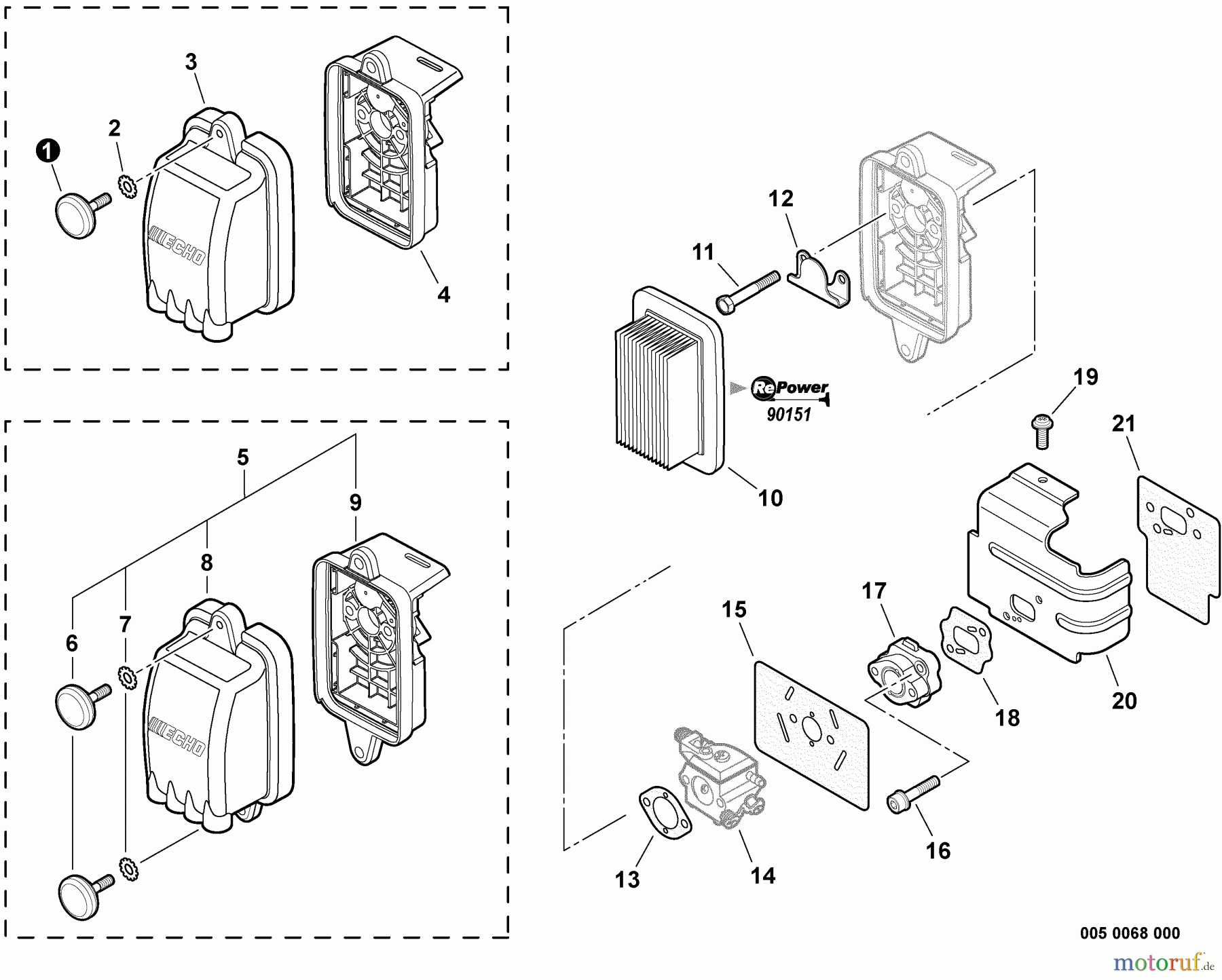 Echo Bläser / Sauger / Häcksler / Mulchgeräte PB-620 - Echo Back Pack Blower, S/N: P09912001001 - P09912999999 Intake