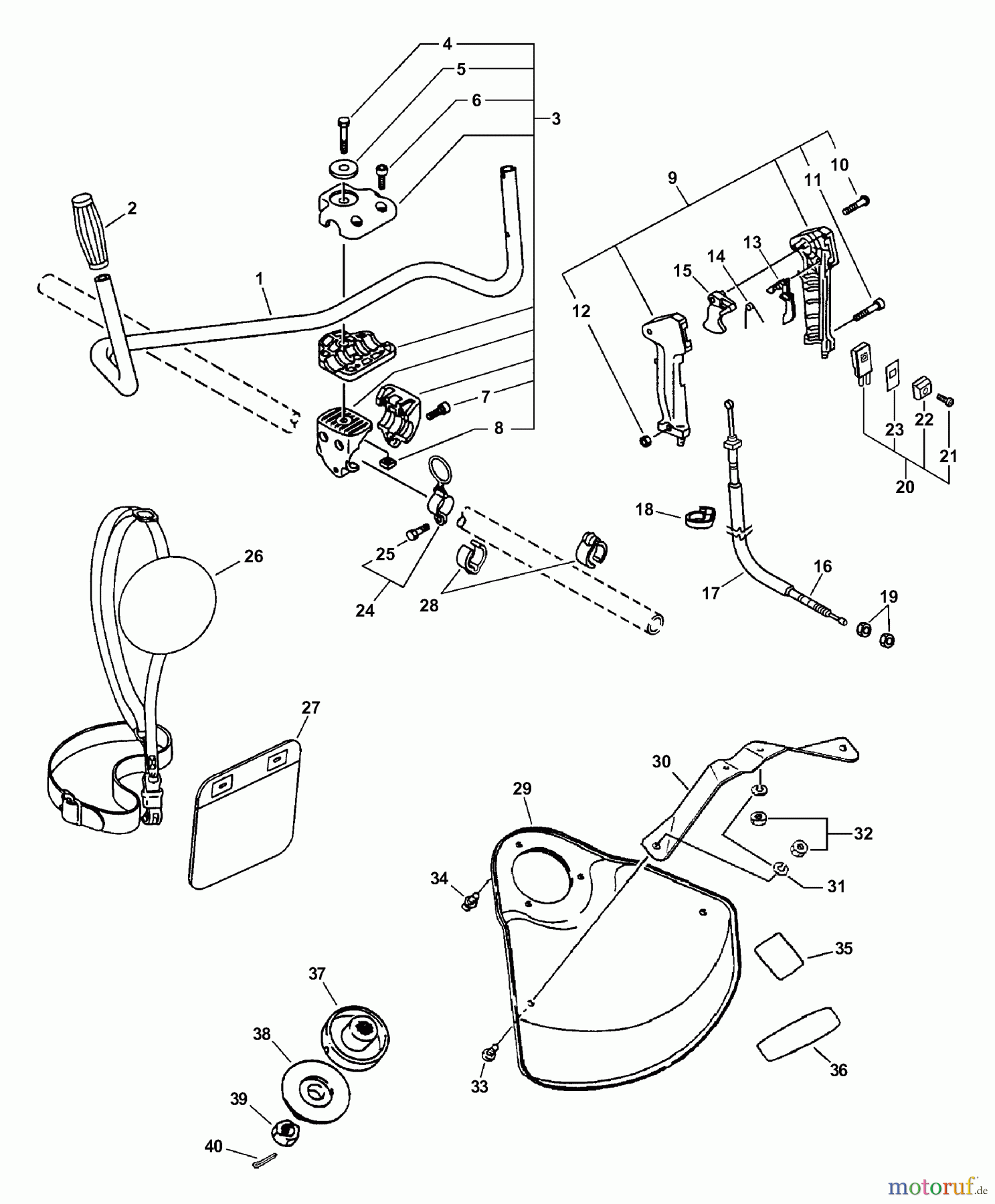  Echo Trimmer Zubehör 99944200562 - Echo U-Handle Blade Conversion Combo Kit U-Handle Combo Kit PN 99944200562